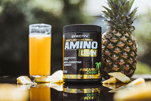 Efectiv Nutrition Amino Lean 240g - Premium BCAA Supplement for Muscle Recovery & Energy Boost - Pineapple Flavor | Pre-Workout & Post-Workout Drink for Athletes & Fitness Enthusiasts