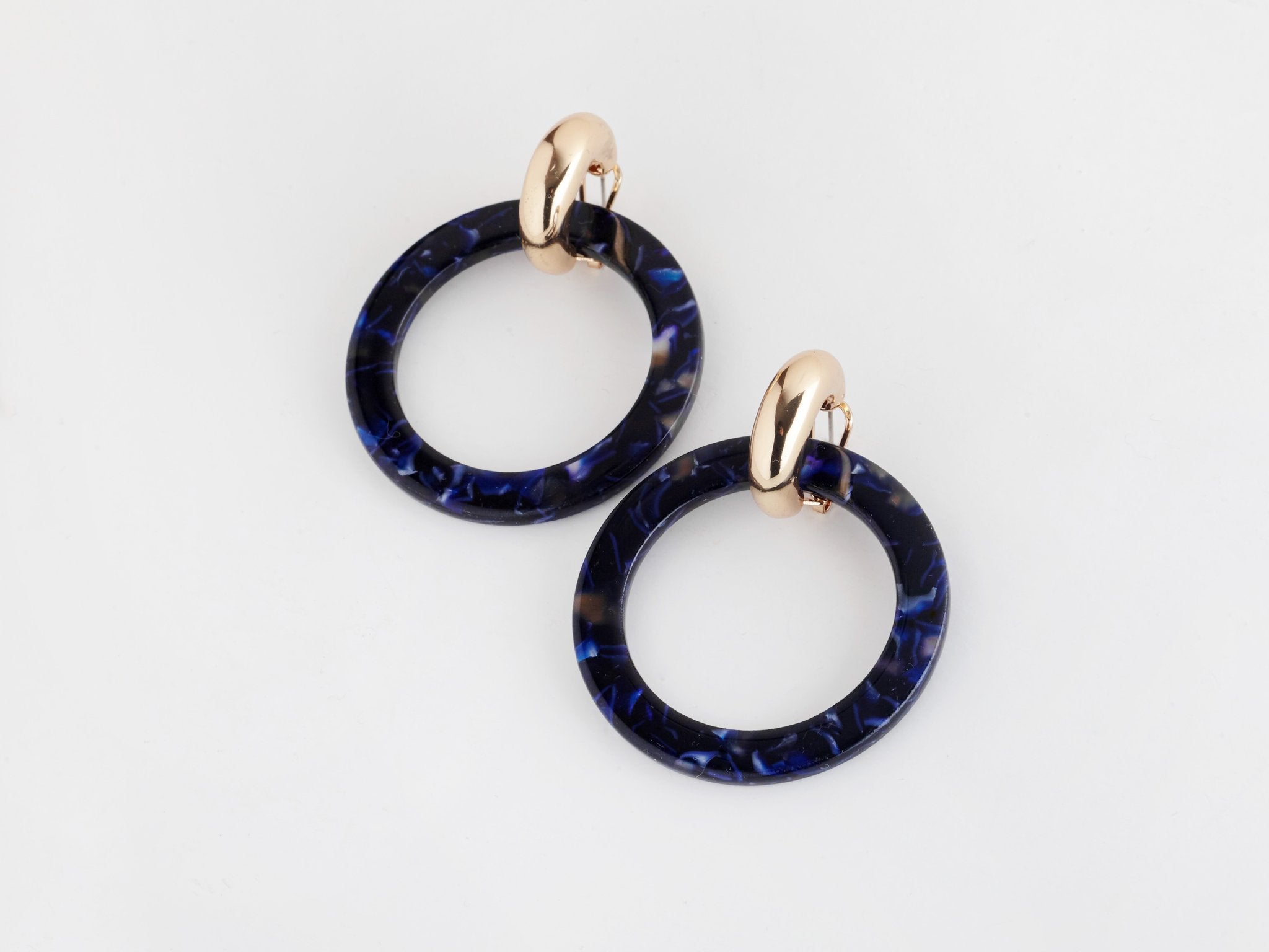 Chloe Navy Blue Stud Earrings for Women - Elegant Fashion Jewelry Gift for Daily Wear & Special Occasions