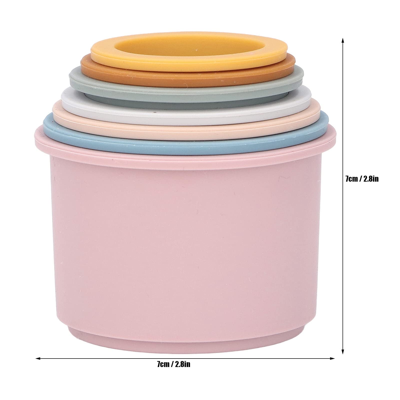 7 Pcs Baby Stacking Toys - Colorful Stackable Cups for Infants & Toddlers | Early Learning, Bath Time & Sensory Play