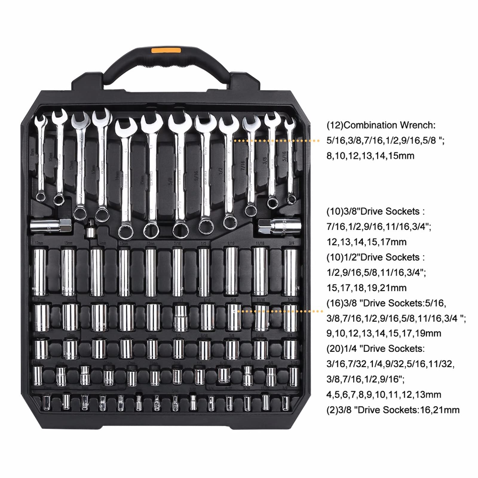192-Piece Professional Mechanics Tool Set with Ratchet, Spanner & Screwdriver - Complete Auto Repair Socket Kit in Durable Blow-Molding Case | Perfect for Car Maintenance, DIY Projects & Emergency Roadside Repairs