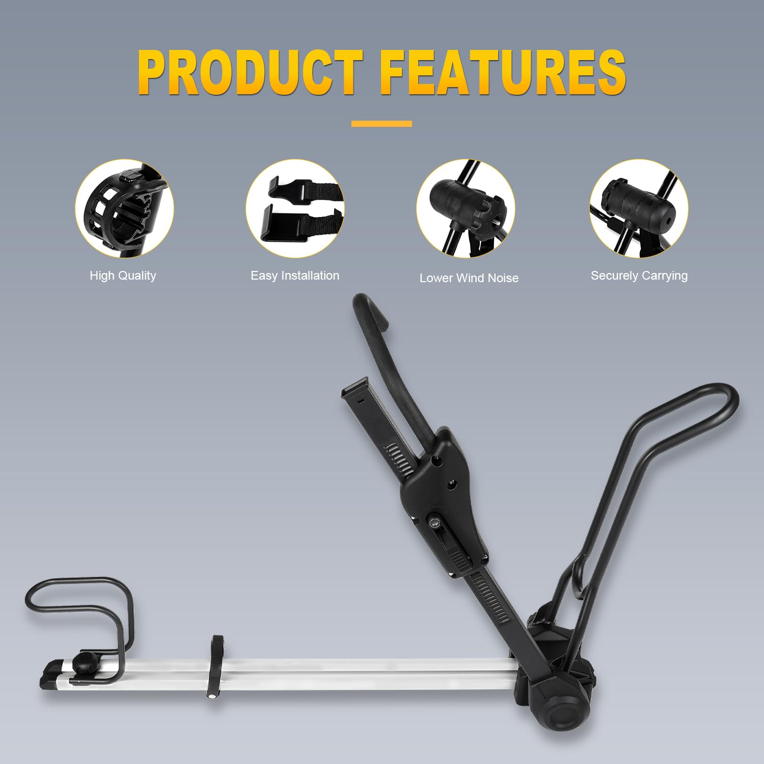 OCPTY Upright Bike Rack for Cars, SUVs, Trucks & Vans - Heavy Duty Roof Mount Bike Carrier (Set of 1) - Perfect for Road Trips, Camping & Outdoor Adventures