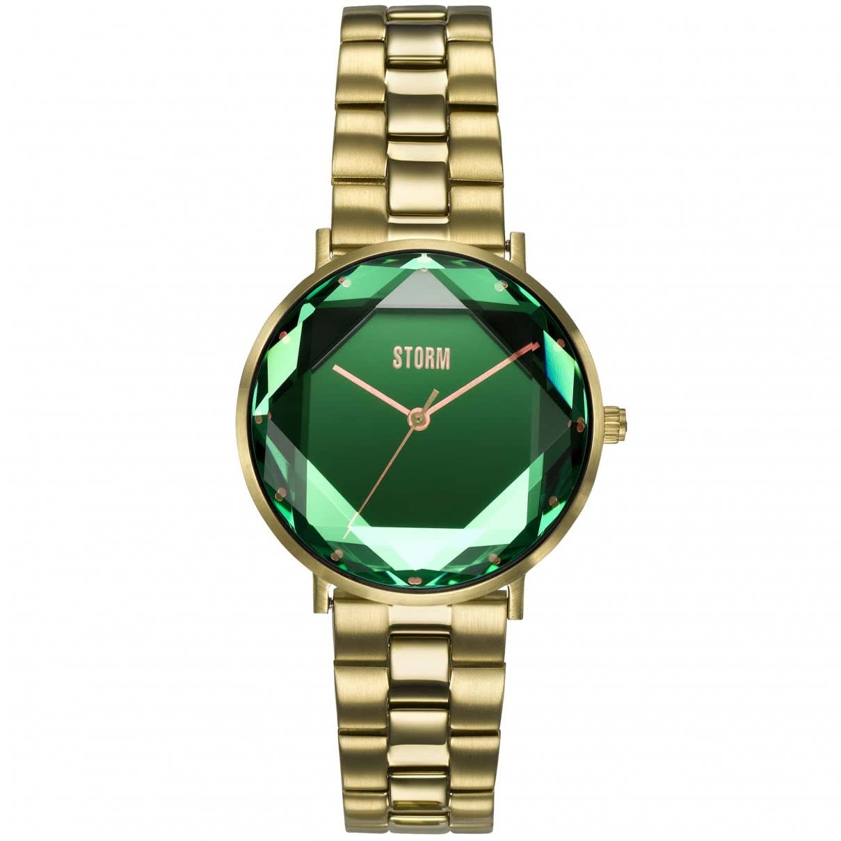 STORM ELEXI Women's Watch - Unique Cut Glass Dial, Two-Tone Brushed & Polished Stainless Steel Band, 50m Water Resistant - Perfect for Everyday Wear, Office & Special Occasions