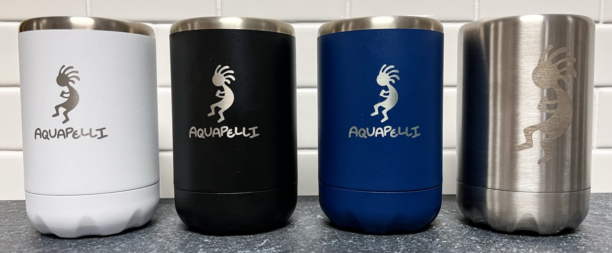 Aquapelli Vacuum Insulated Can Cooler - Blueprint Blue for Outdoor & Parties