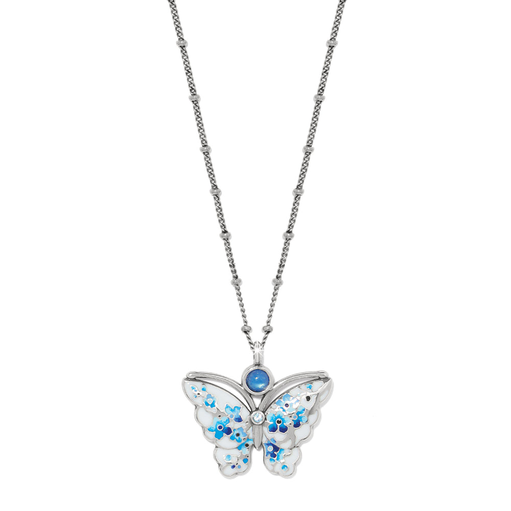 Brighton Kyoto In Bloom Indigo Petite Butterfly Necklace - Dainty Floral Jewelry for Women, Elegant Layering Necklace for Everyday Wear & Special Occasions