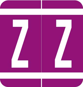 VRAM Series File Folder Labels - Letter Z Stickers (250/Roll, 1.3x1.25