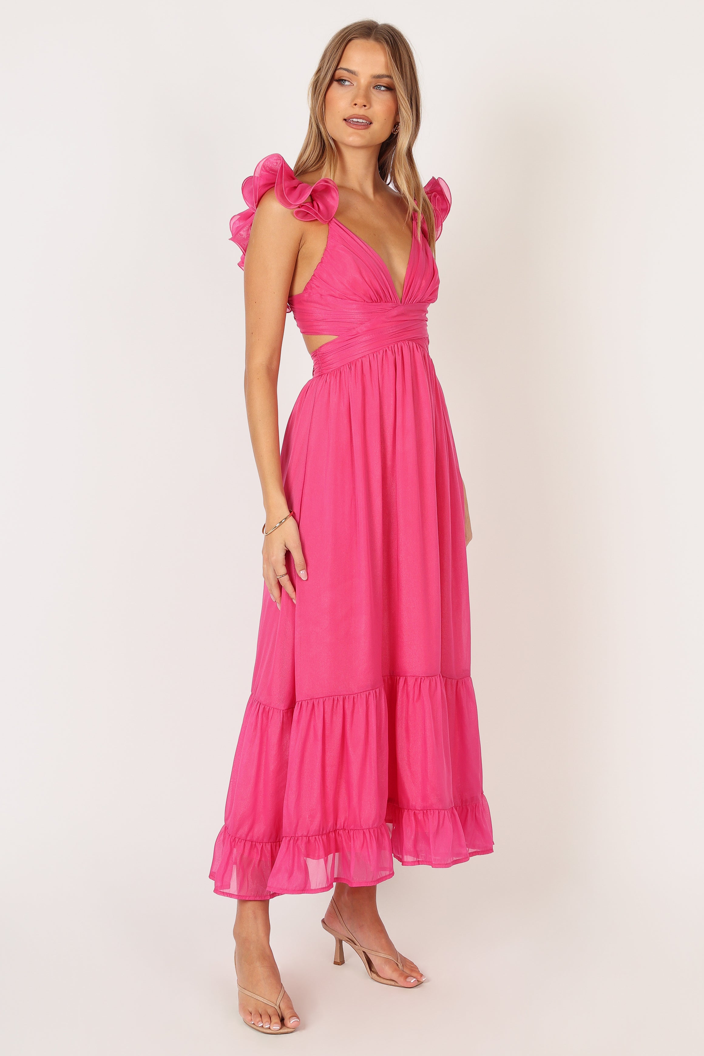 Bonito Midi Dress in Berry Color - Flowy Summer Dress for Women | Perfect for Beach Vacations, Date Nights & Casual Outings