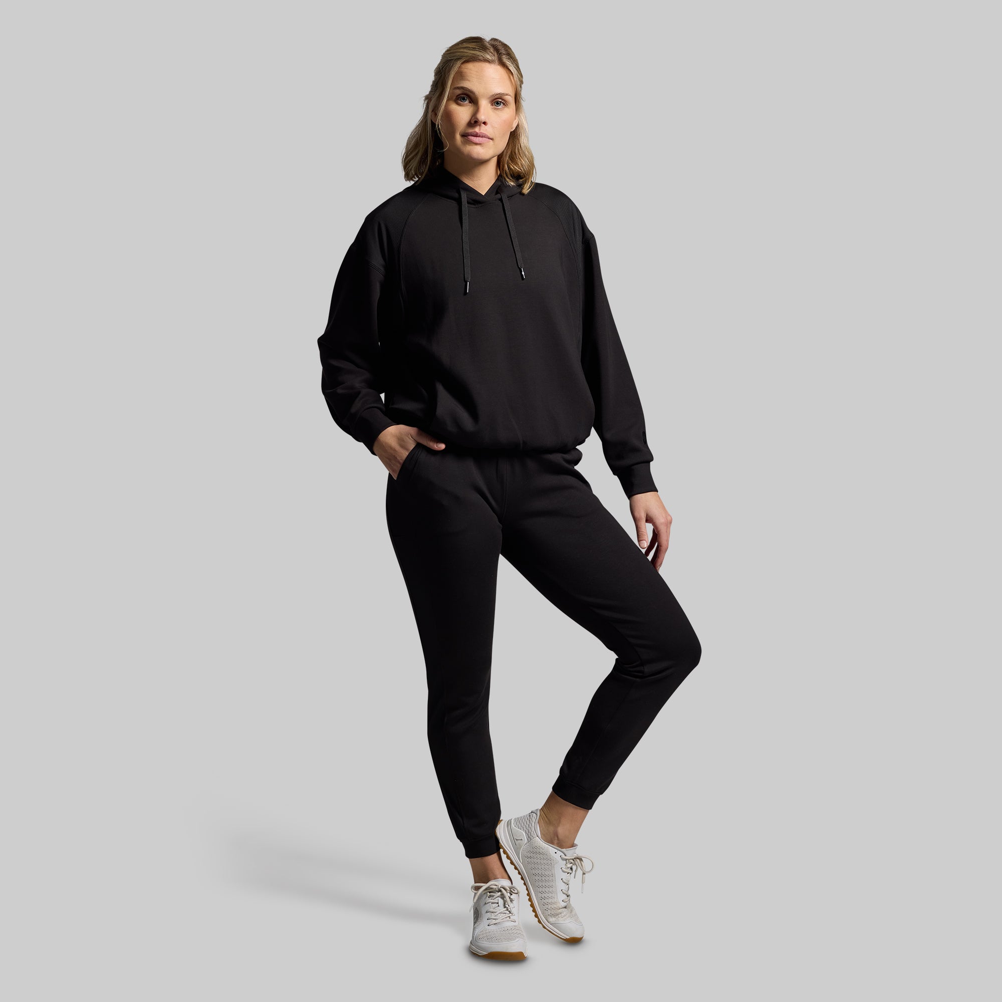 Women's Soft Lounge Lux Jogger Pants - Black - Comfortable Stretchy Casual Sweatpants for Yoga, Home, Travel & Relaxation