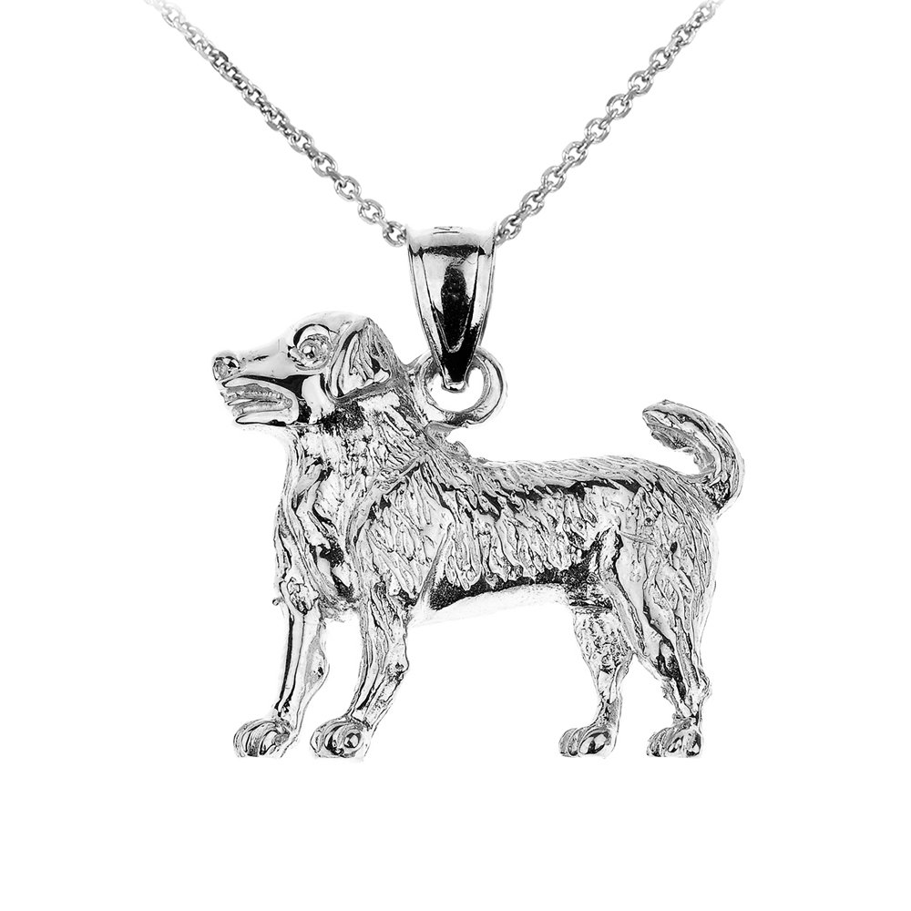 925 Sterling Silver Dog Pendant Necklace - Labrador Charm for Pet Lovers