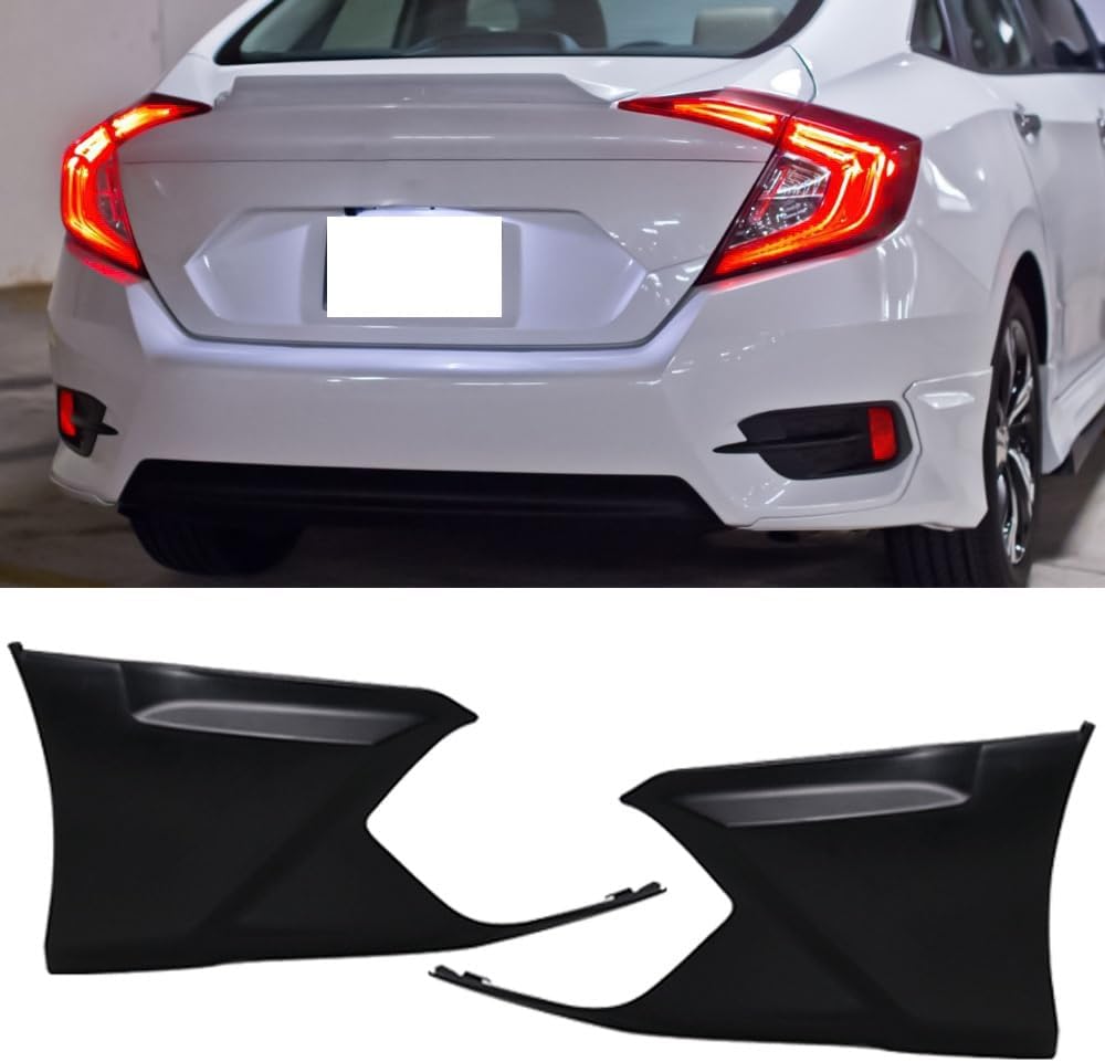 2016-2021 Honda Civic Sedan Rear Bumper Lip Spoiler - HF P Style PP Splitter (Excludes Si Models) | Enhance Your Car's Sporty Look for Street Racing & Car Shows
