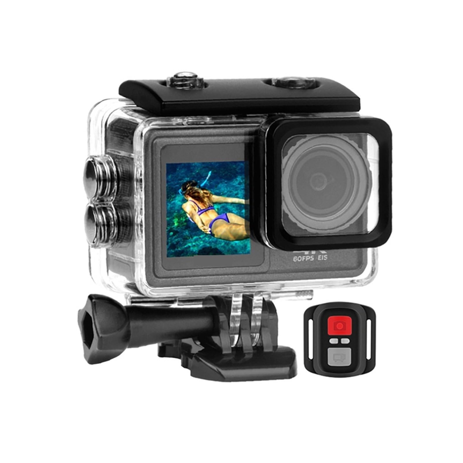 48MP Dual Screen Action Camera with EIS, 1080P Webcam & Optional Filter Lens - 5K Sports Camera for Vlogging, Diving, Cycling & Outdoor Adventures (Option: 5K Camera Only)