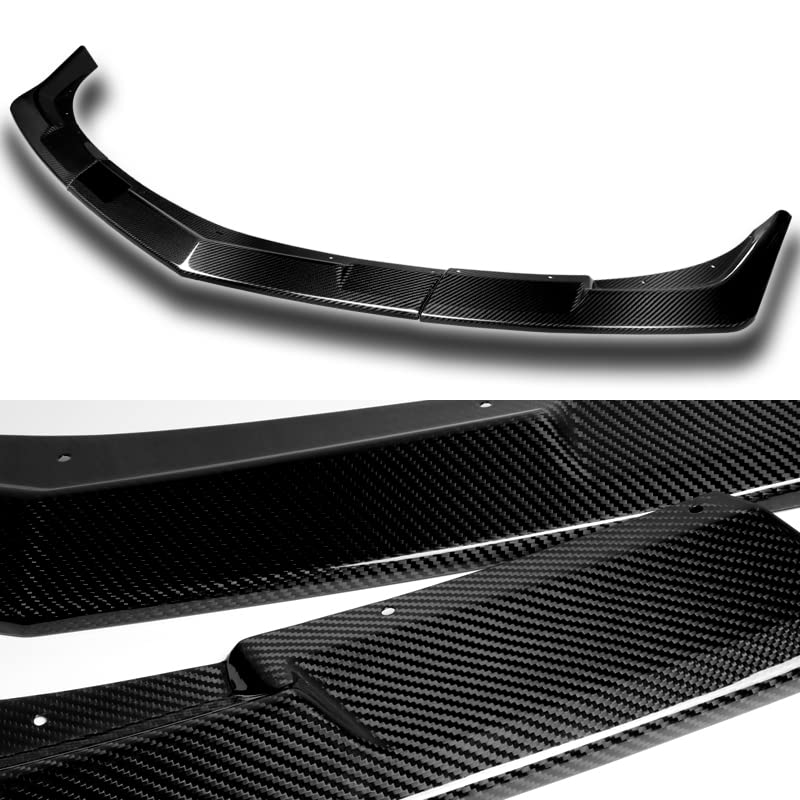 HYPERSPEED Real Carbon Fiber Front Bumper Spoiler Lip 3PCS STP-Style for 2014-2015 Chevy Camaro SS Z28 | Car Body Kit Replacement | Auto Exterior Accessories | Perfect for Racing, Car Shows & Street Performance Enhancement