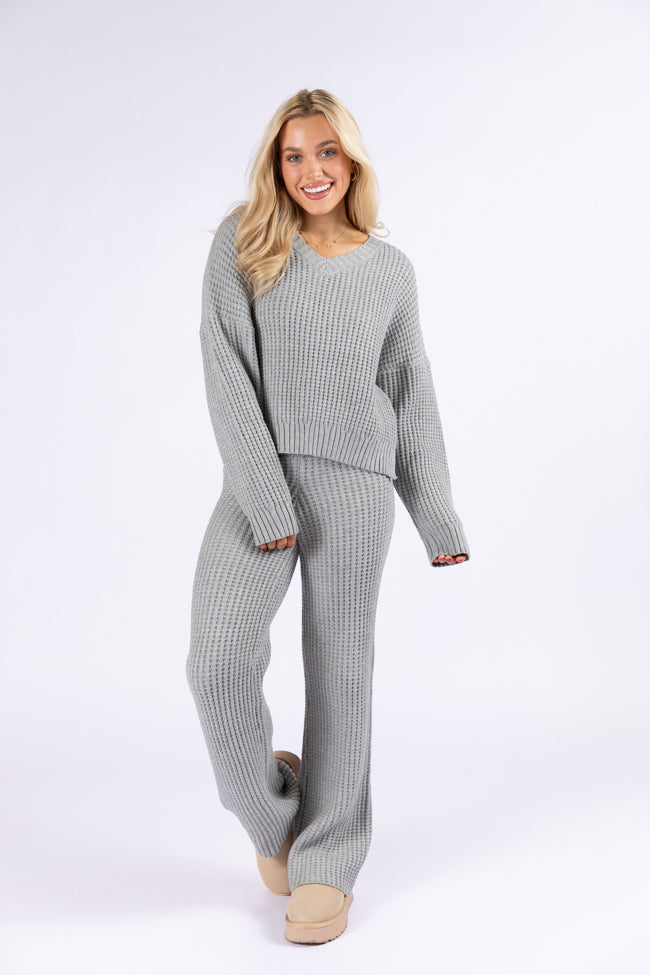 Charcoal Thermal Waffle Knit Pants for Men & Women - Soft Winter Lounge Pants, Cozy Fleece-Lined Sweatpants - Perfect for Home, Lounging, and Cold Weather Comfort