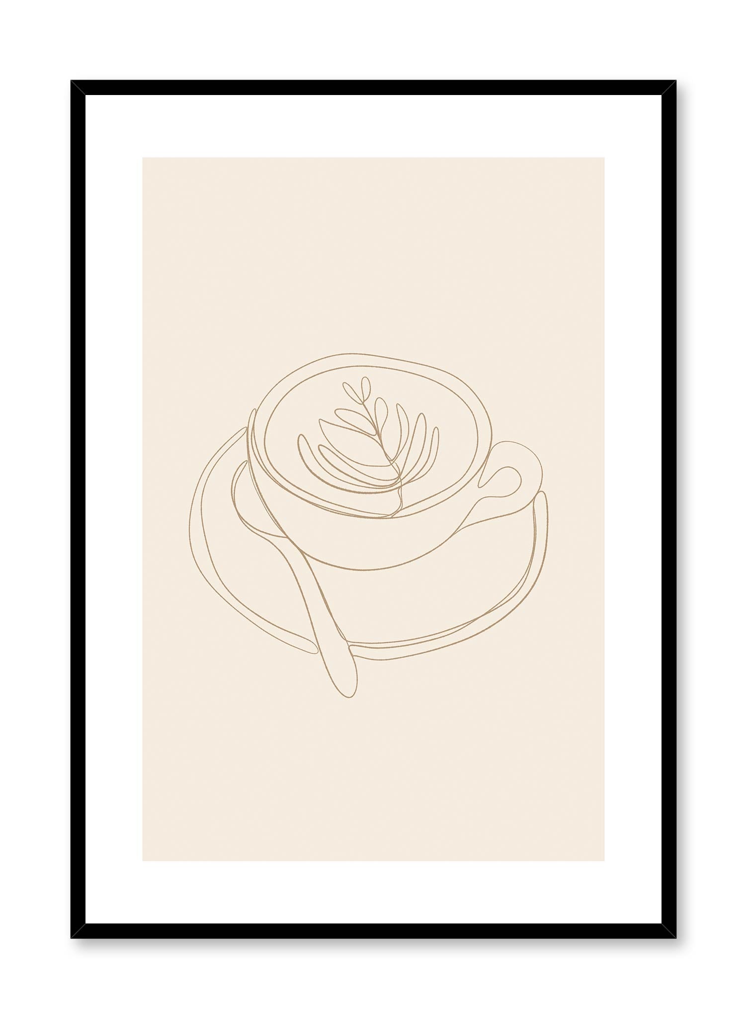 Latte Time Poster - Coffee Lover Wall Art Decor for Home, Office & Cafe - Perfect for Kitchen, Living Room & Coffee Shop Aesthetic