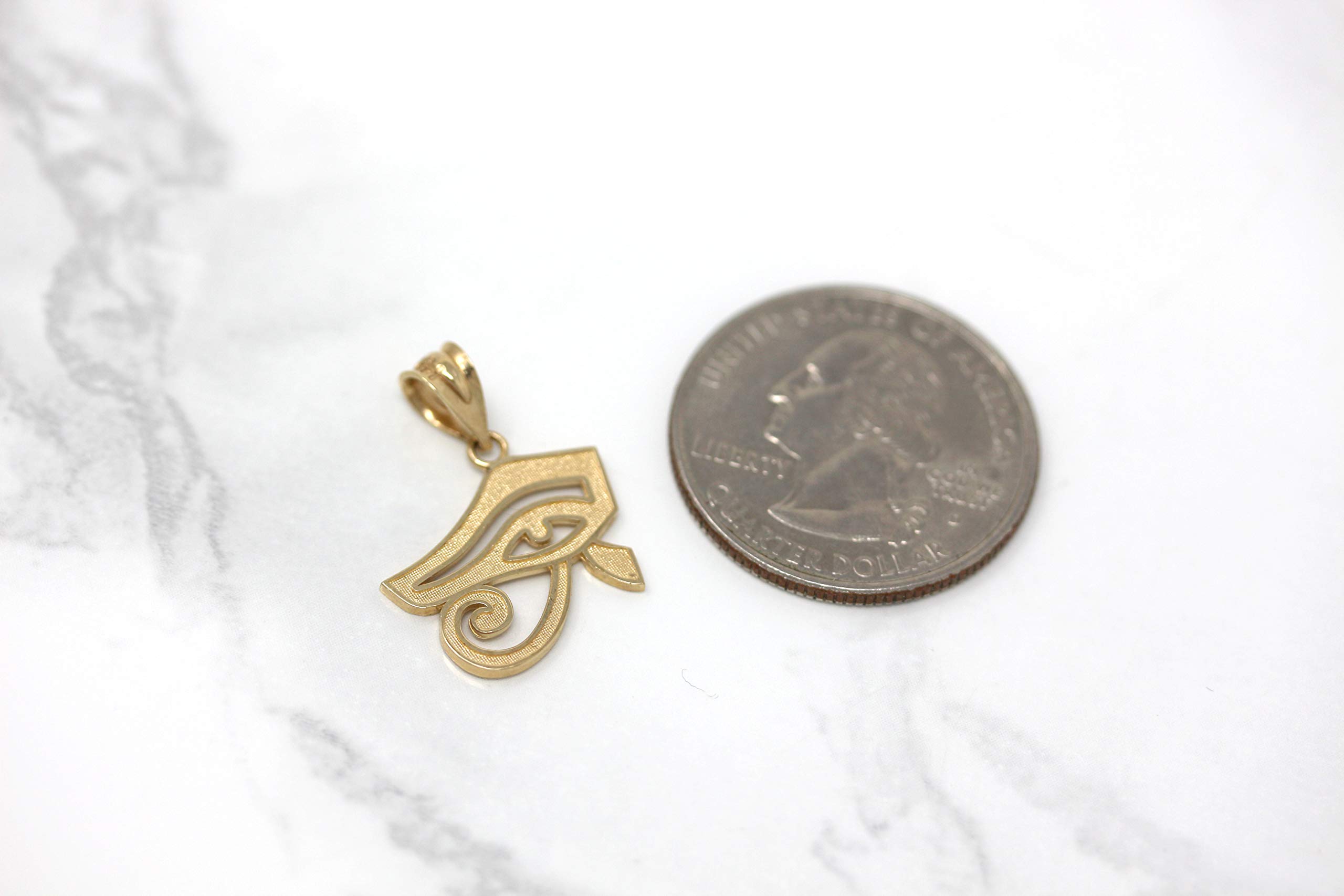 10k Gold Egyptian Eye of Horus Charm Pendant Necklace - Ancient Egyptian Protection Amulet Jewelry for Women & Men - Perfect for Spiritual Protection, Gift Giving & Fashion Accessories