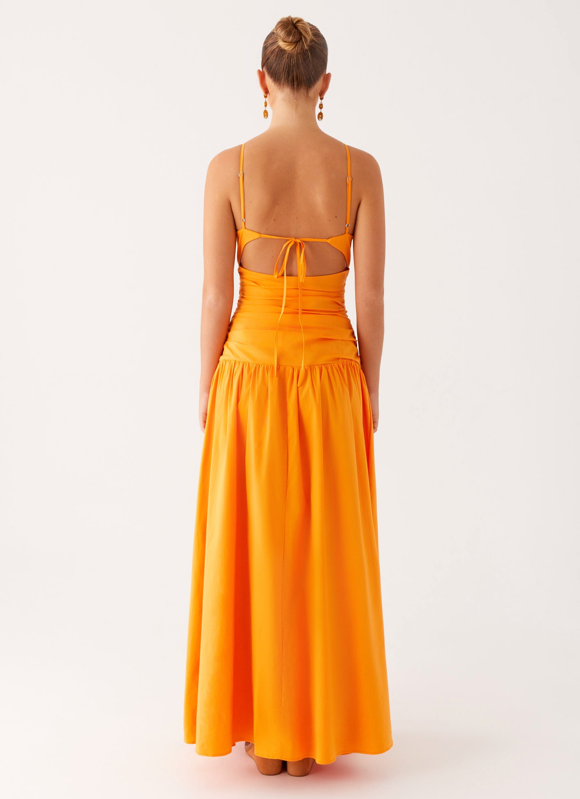 Avani Women's Maxi Dress - Flowy Orange Summer Dress for Beach, Vacation & Casual Wear | Lightweight & Comfortable