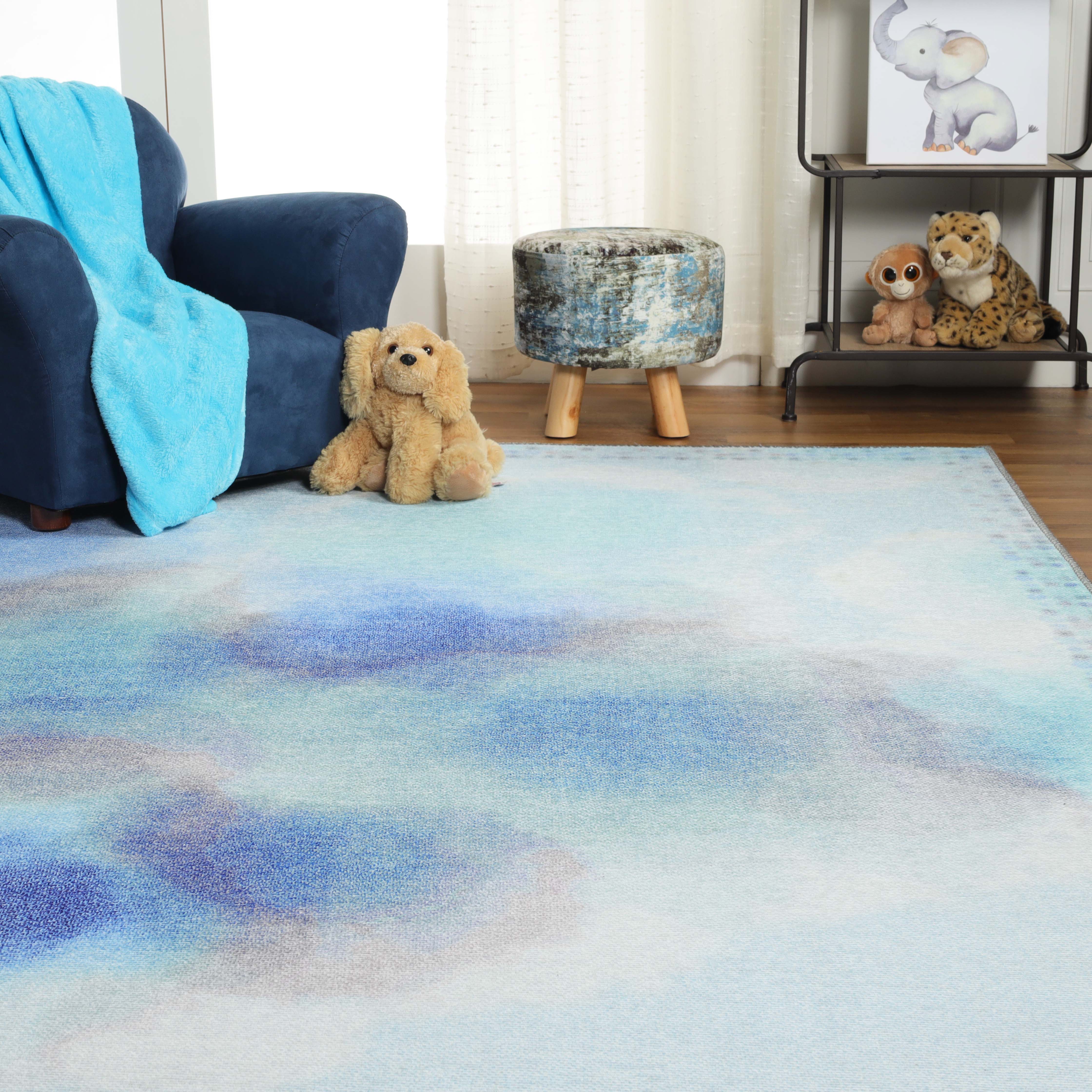 Blossom Kids Non-Slip Area Rug - Colorful Playroom Rug with Anti-Skid Backing for Nursery, Bedroom & Play Areas | Soft Kids Floor Mat for Safety & Style