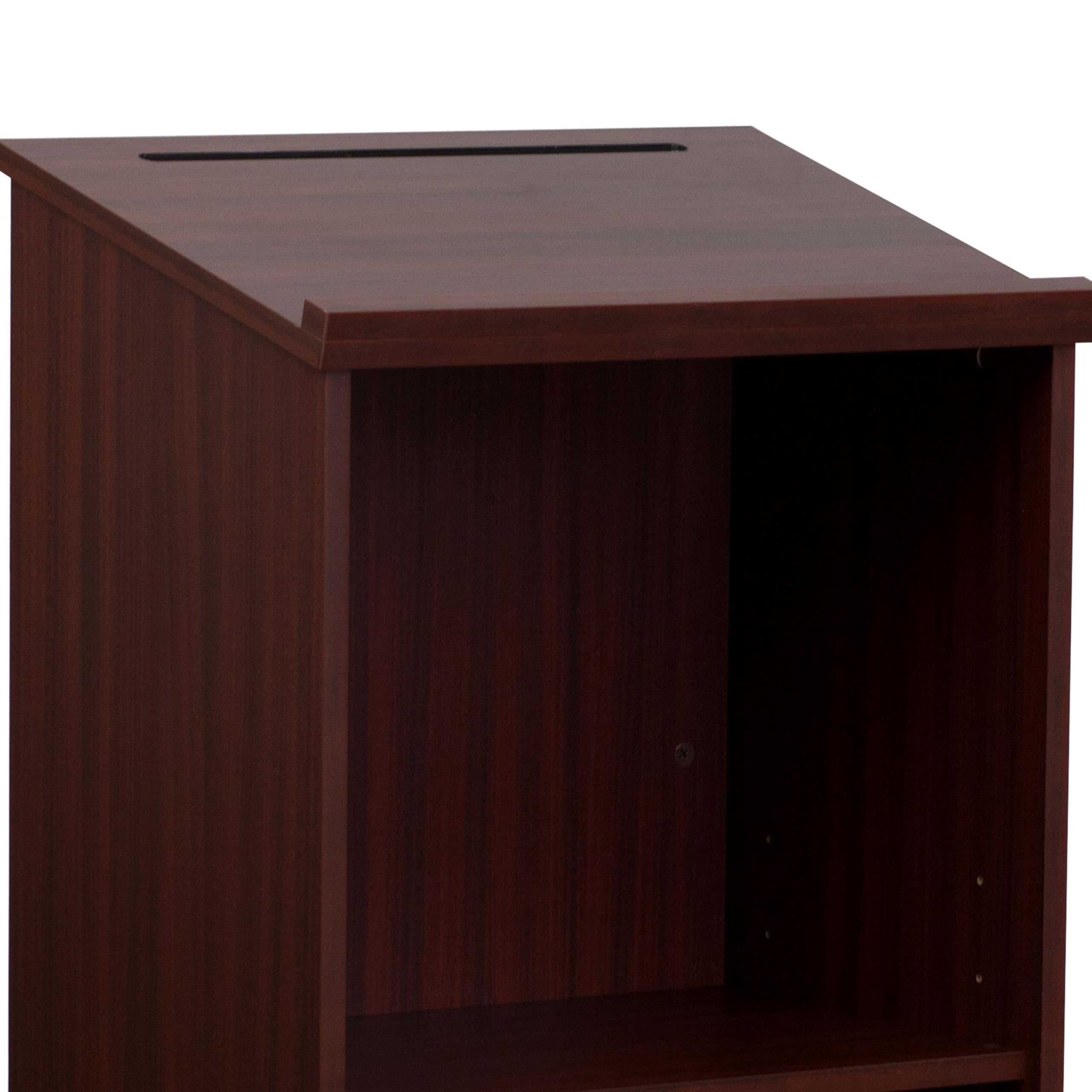 Flash Furniture Mysta Mahogany Stand-Up Lectern - Adjustable Height Podium for Public Speaking, Church, Classroom & Conference Presentations