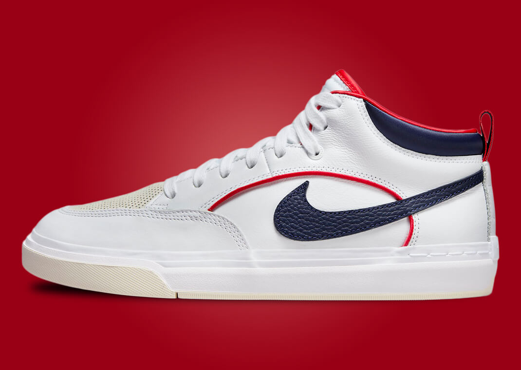 Nike SB React Leo PRM Skateboarding Shoes - White/Midnight Navy | Comfortable Sneakers for Streetwear & Skateboarding | Perfect for Casual Wear, Sports & Urban Fashion