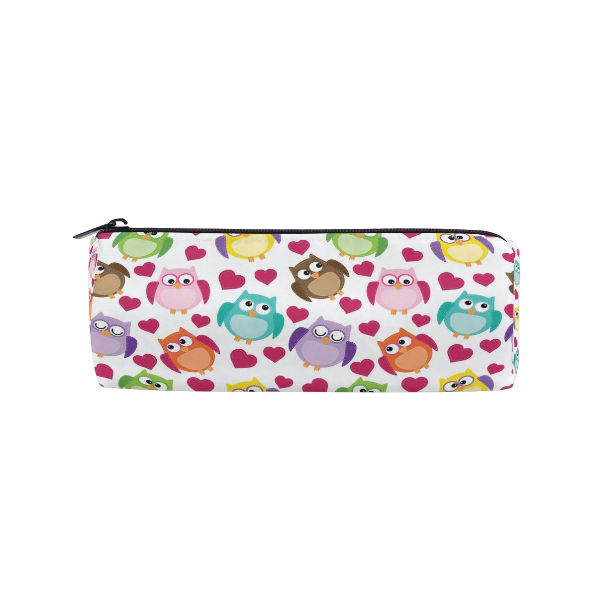 WOZO Valentine's Day Heart Owl Pencil Case - Cute Makeup Bag & Cosmetic Pouch for School, Travel & Gift Ideas | Perfect for Valentine's Gifts, School Supplies & Travel Organizer
