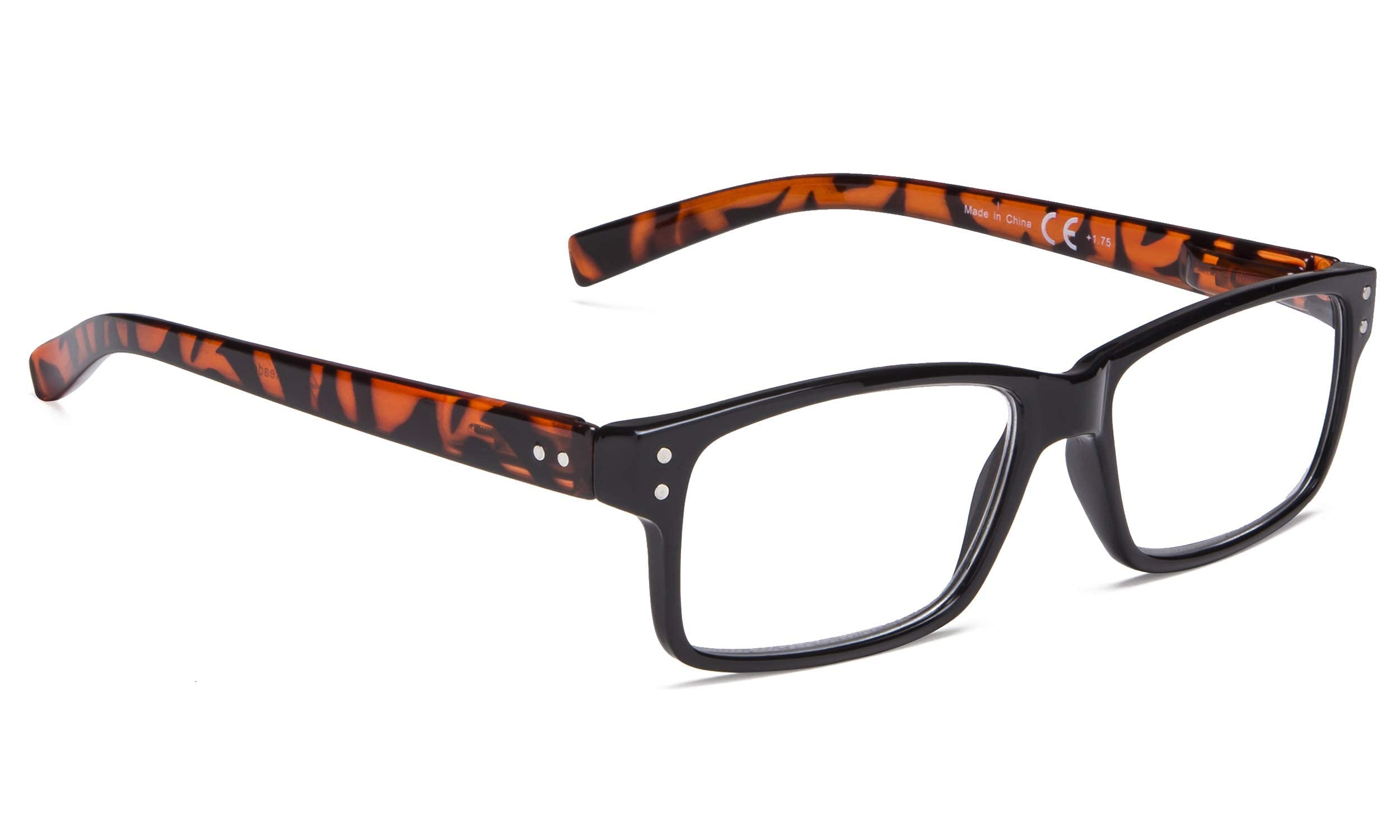 Vintage Reading Glasses for Men & Women - Tortoise Shell Frame +3.75 Strength - Classic Retro Eyewear for Reading, Working & Daily Use