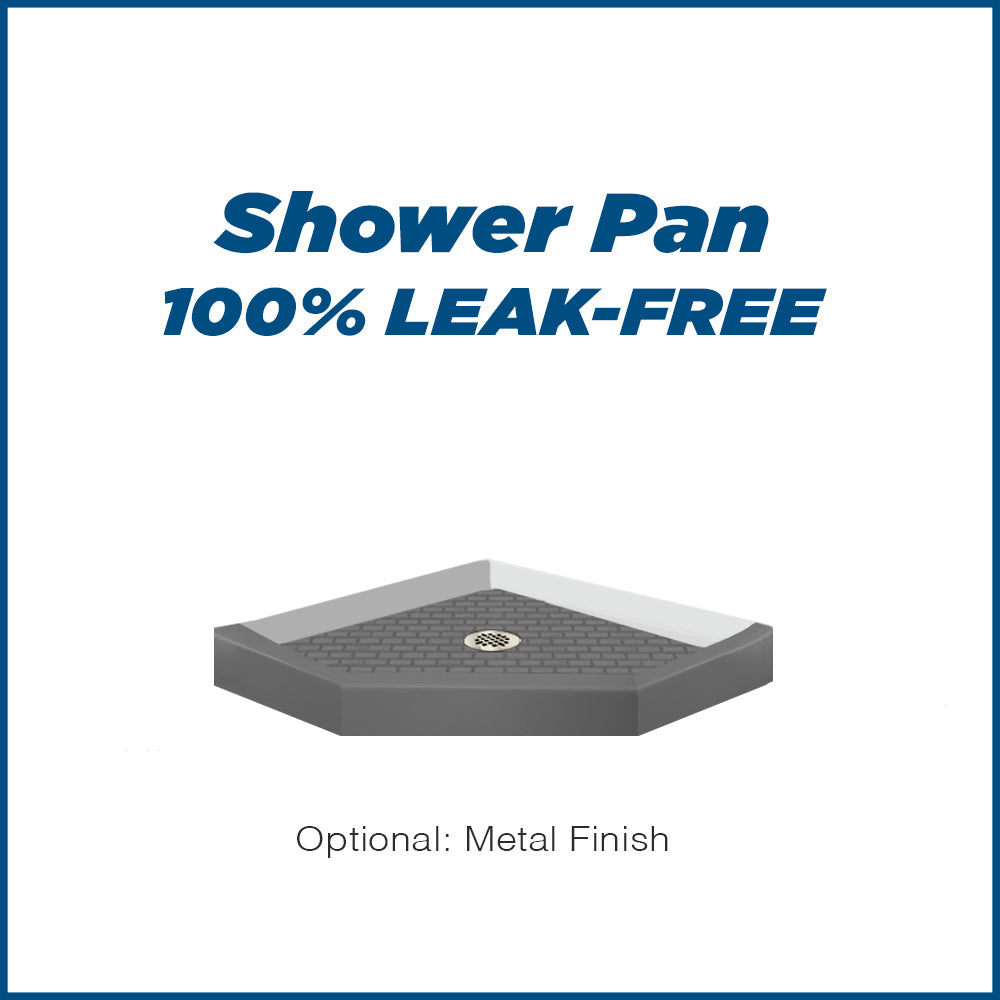 Neo Angle Wet Cement Sistine Stone & Classic Stone Accent DIY Shower Remodel Kit - Waterproof Bathroom Tile Backsplash for Modern Home Renovation