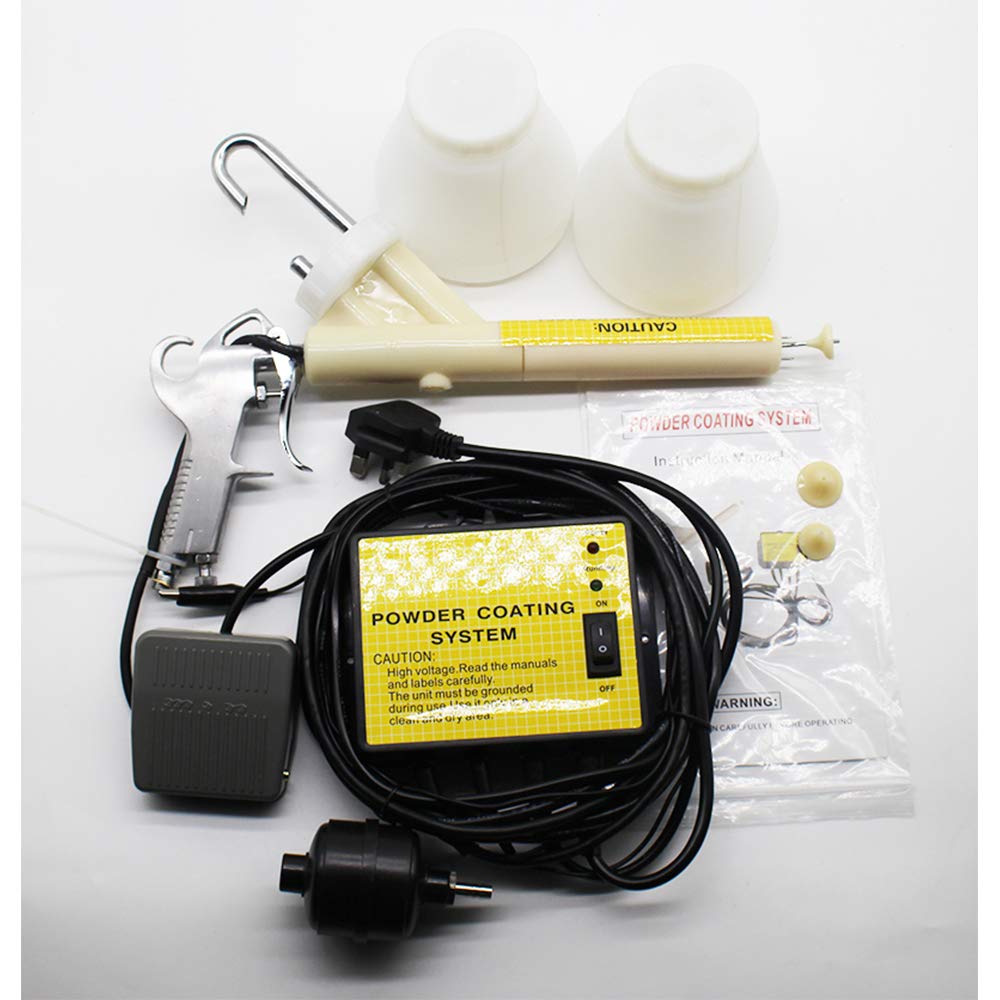 110V Mini Powder Coating System - Metal Workpiece Electrostatic Spray Gun PC02 | DIY Home Projects, Auto Parts, Metal Furniture & Small Metal Crafts Coating Tool