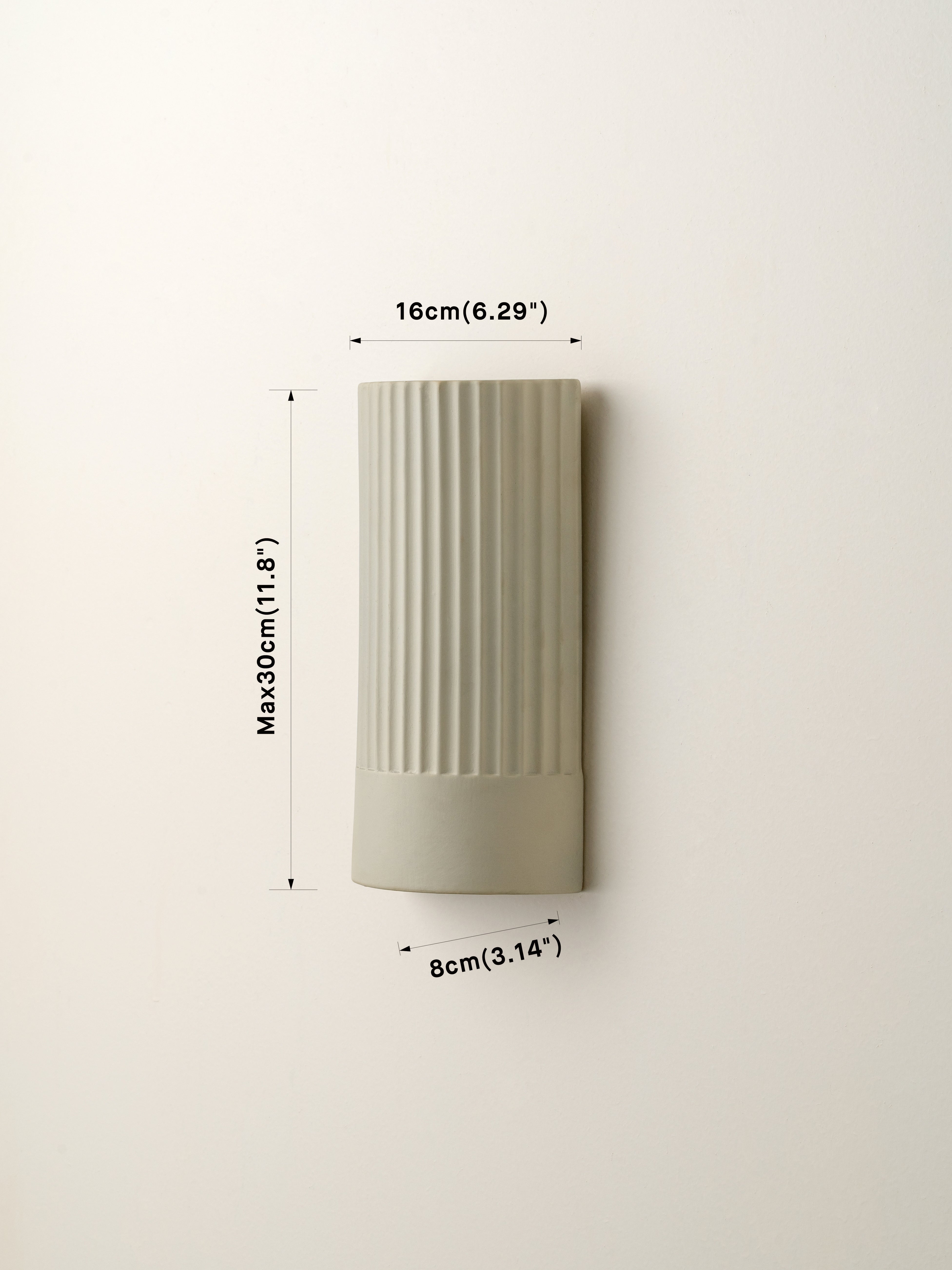 Enza Warm White Ribbed Ceramic Wall Light - Elegant Indoor/Outdoor Lighting for Living Room, Bedroom, Patio & Hallway