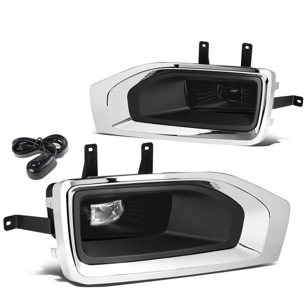 DNA MOTORING FL-ZTL-263-SM LED Fog Light Kit with Bezel & Switch - Compatible with 2007-2008 Cadillac Escalade, 2007-2013 Chevy Avalanche, 2007-2015 Silverado - Upgrade Your Truck's Nighttime Visibility & Style