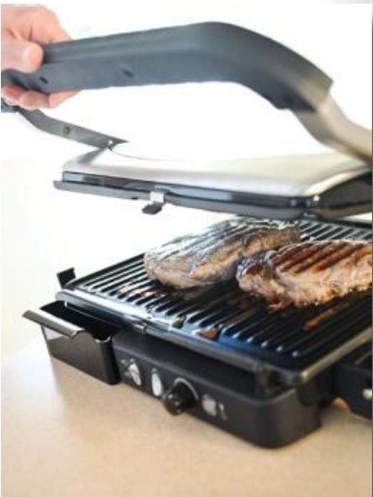 1805301U 12x10 Inch Electric Countertop Grill - 120 Sq.In Non-Stick Surface for Home Kitchen, Perfect for Indoor Grilling, Paninis, Sandwiches & Breakfast Cooking