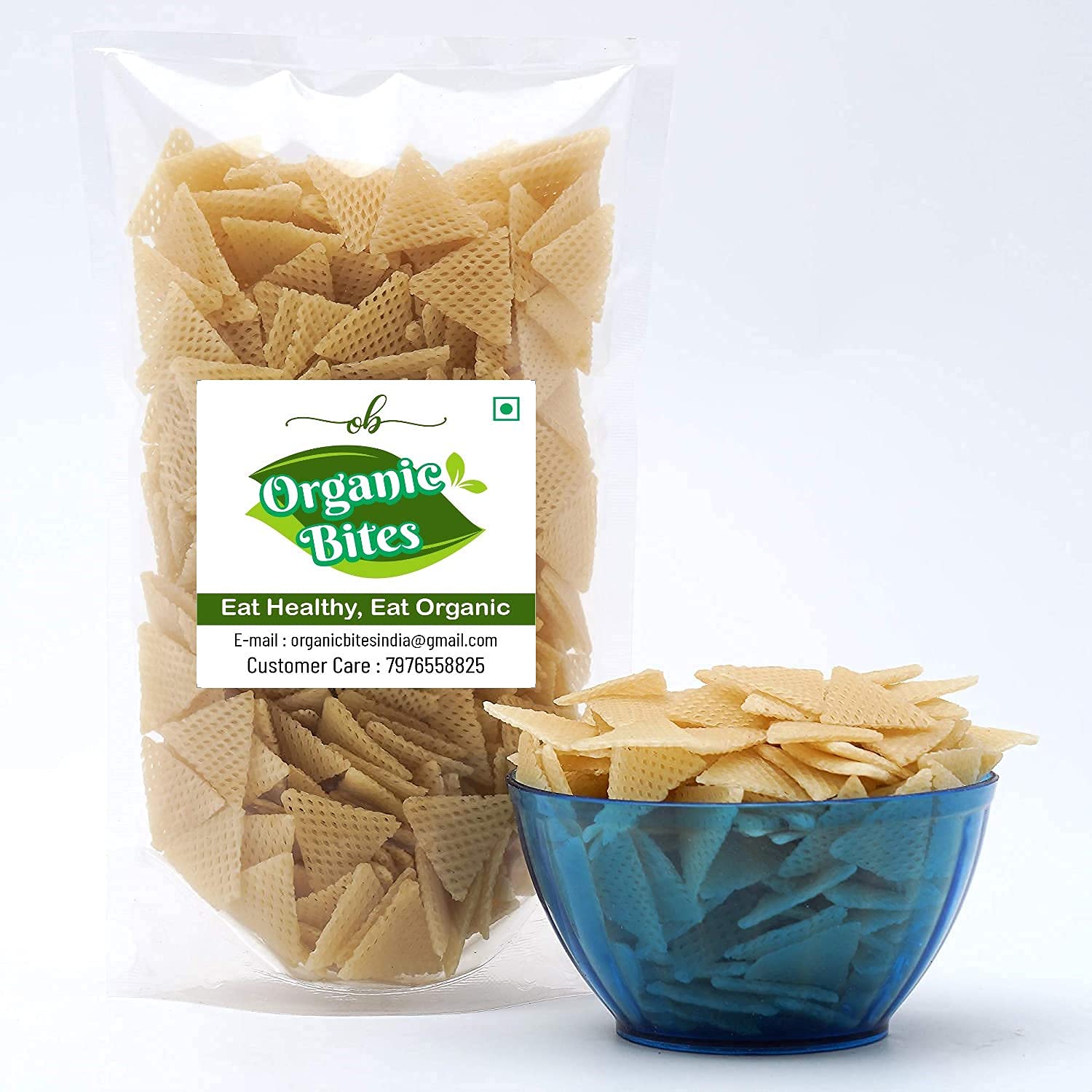Wook Ready to Fry Triangle Fryums - Vegan Microwave & Air Fryer Snacks - Crispy Dry Samosa Chips (400 Count) - Perfect for Parties, Movie Nights & Healthy Snacking