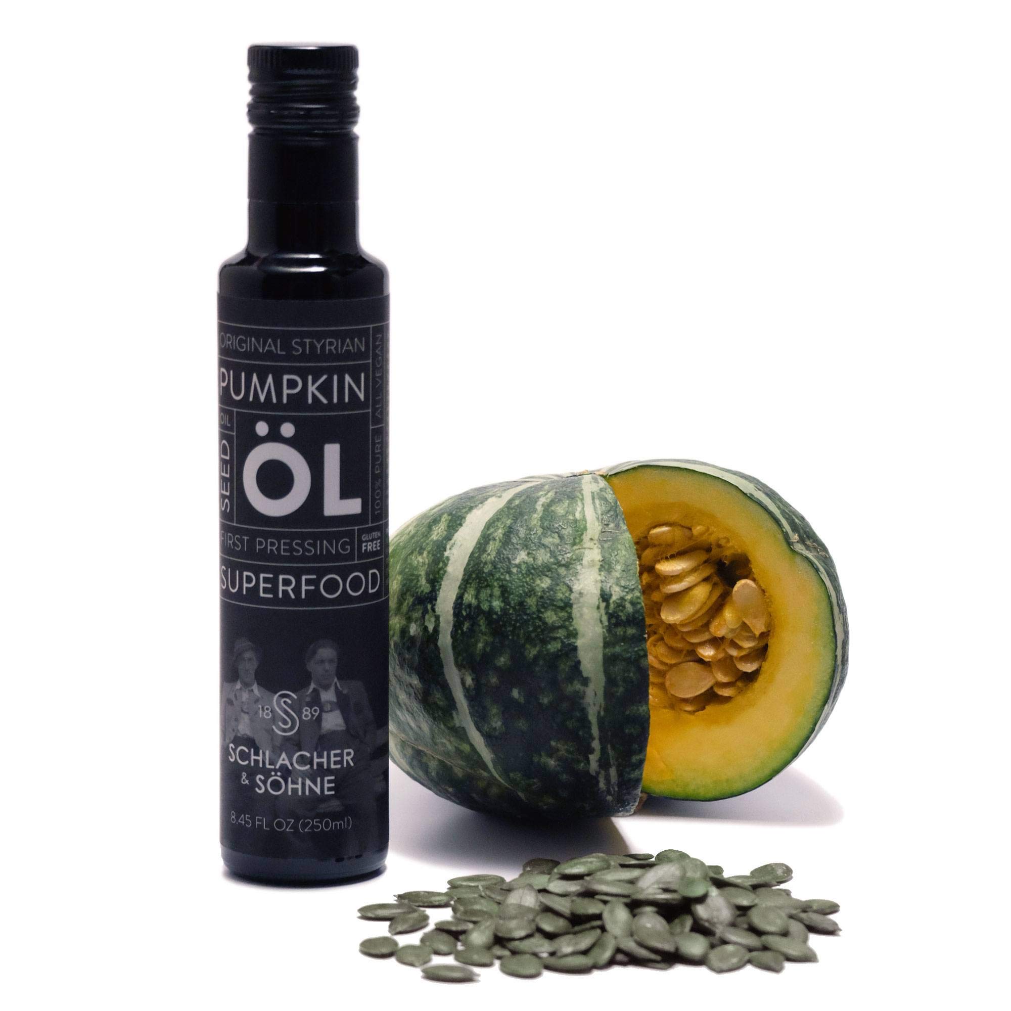Premium Styrian Pumpkin Seed Oil - 100% Pure, Cold Pressed, Non-GMO, Gluten Free, Vegan, Hair Growth Support - Made in Austria (4 x 250ml) - Perfect for Salads, Dips & Skincare