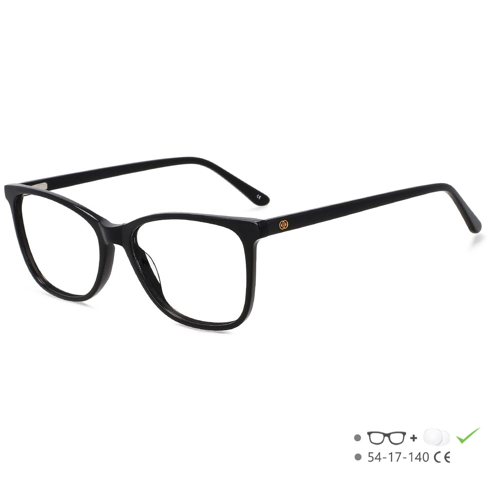 CCspace Unisex Full Rim Square Acetate Eyeglasses 55615 - Lightweight & Durable Frame for Men & Women - Perfect for Reading, Working & Daily Wear