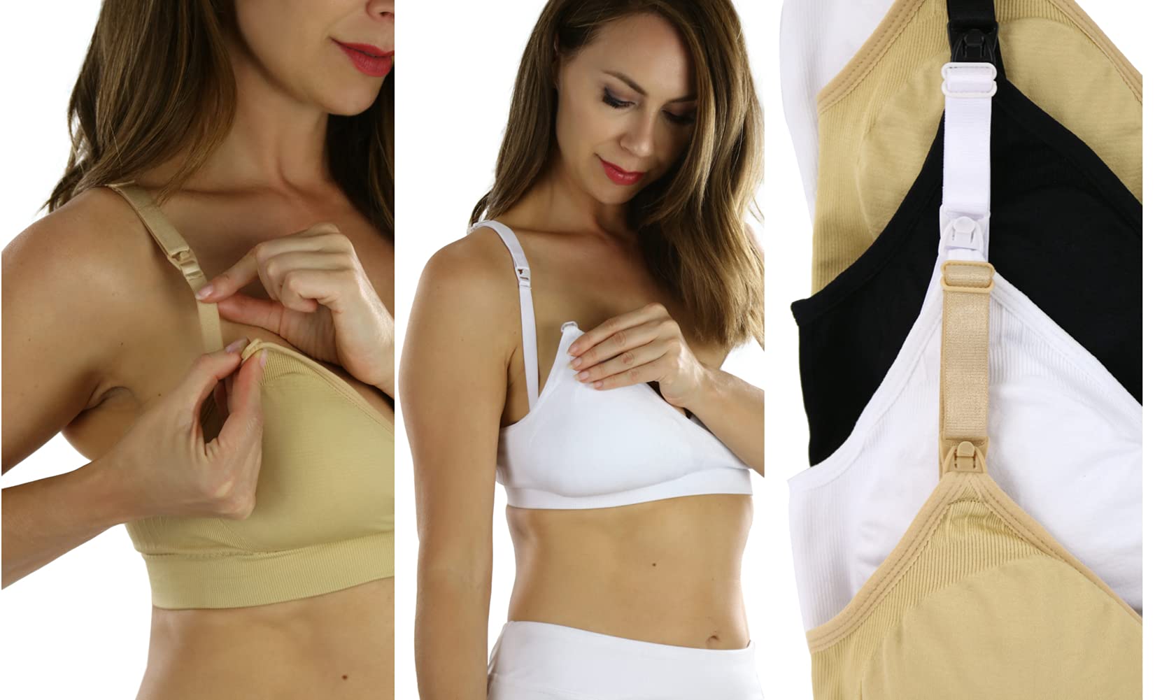 ToBeInStyle Women's Seamless Nursing Bras 3-Pack or 6-Pack - Soft Maternity Bras with Ruched Cups for Breastfeeding & Pumping - Comfortable for Sleep, Workout & Everyday Wear