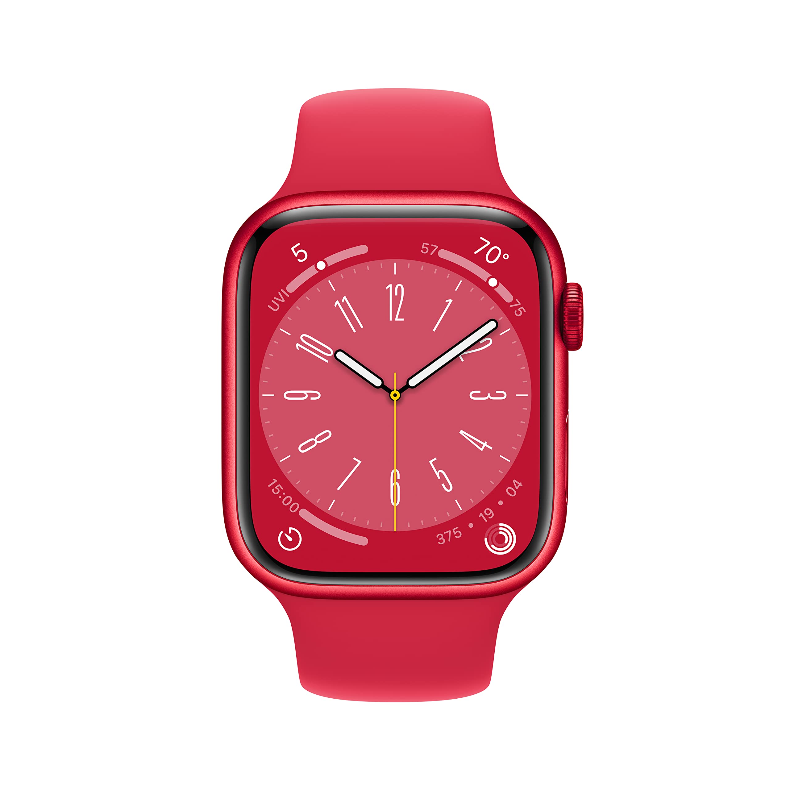 Apple Watch Series 8 GPS 45mm Smartwatch - Red Aluminum Case with Red Sport Band (Renewed) | Fitness Tracker, Heart Rate Monitor, Water Resistant for Running, Swimming & Daily Use