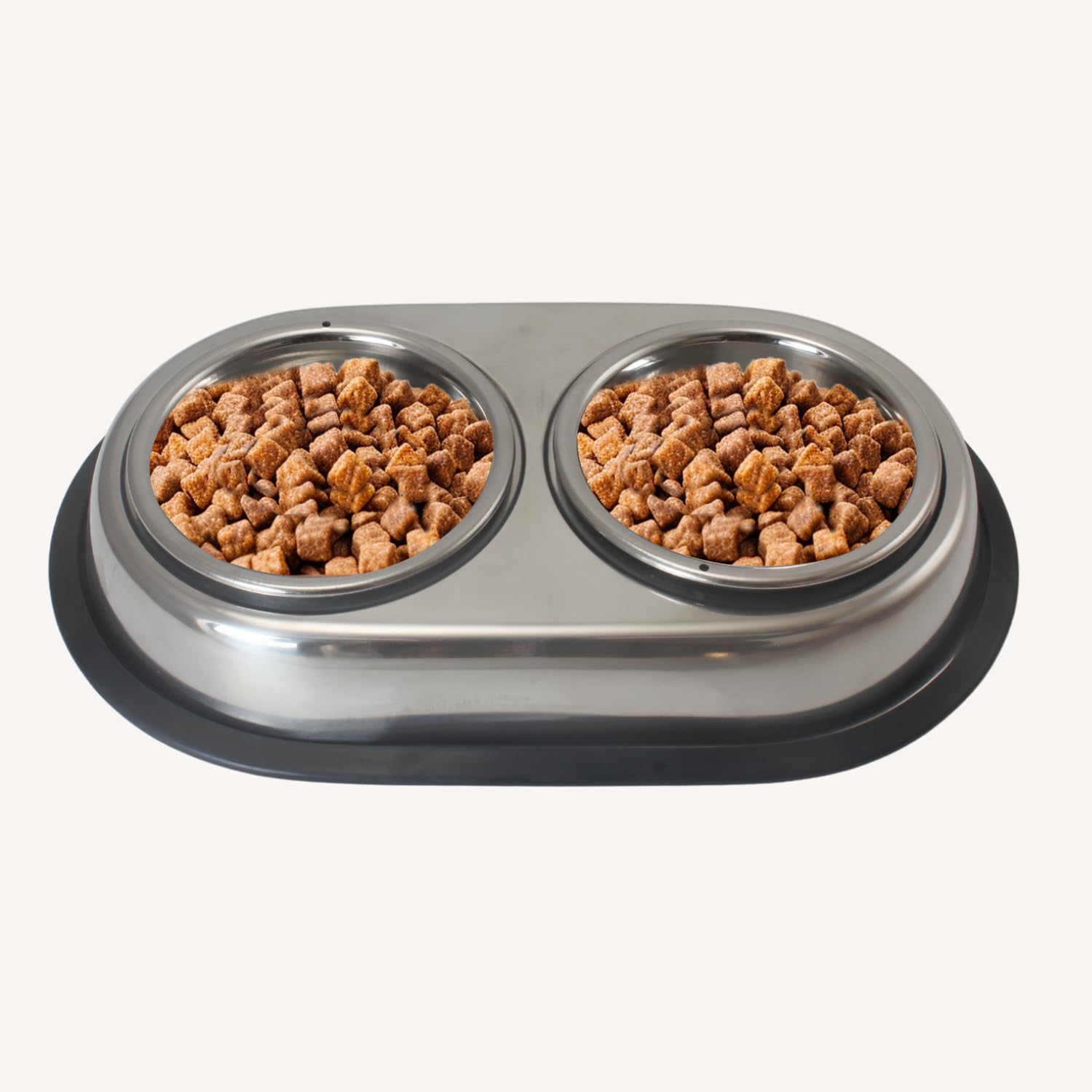Premium Stainless Steel Dog Bowls for Food & Water - Detachable, Non-Slip Rubber Base, Easy to Clean Double Dish Feeder for Large Dogs | Perfect for Home, Travel & Outdoor Use