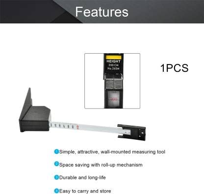 MCP Healthcare Wall Mount Height Measurement Tape - 200cm Retractable Stature Meter for Kids & Adults | Perfect for Home, Clinic, Gym & School Growth Tracking