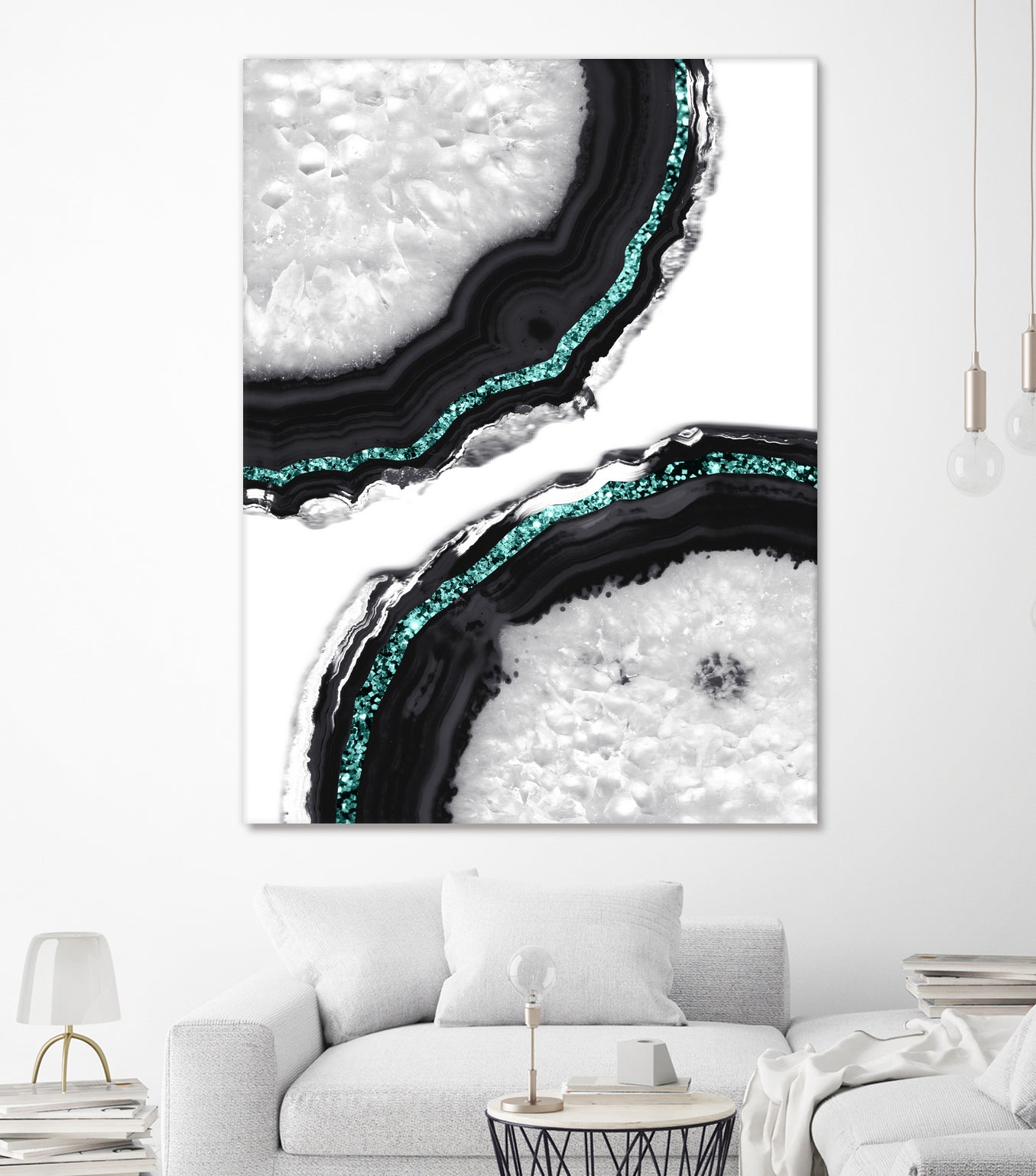 Agate Glitter Glam #16 - Natural Gemstone Decor for Home & Office - Perfect for Wall Art, Shelf Display, and Gift Giving