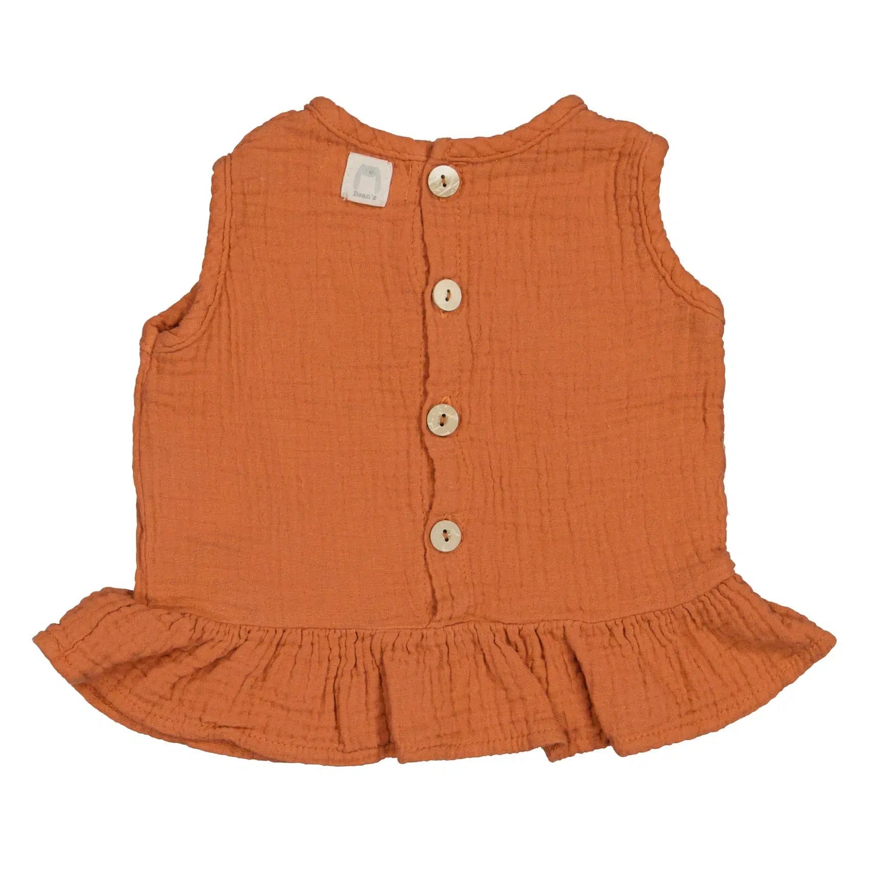 Organic Muslin Tank Top for Women - Soft & Breathable Cotton Summer Top - Casual & Comfortable Brick Red Shirt for Beach, Yoga, and Everyday Wear