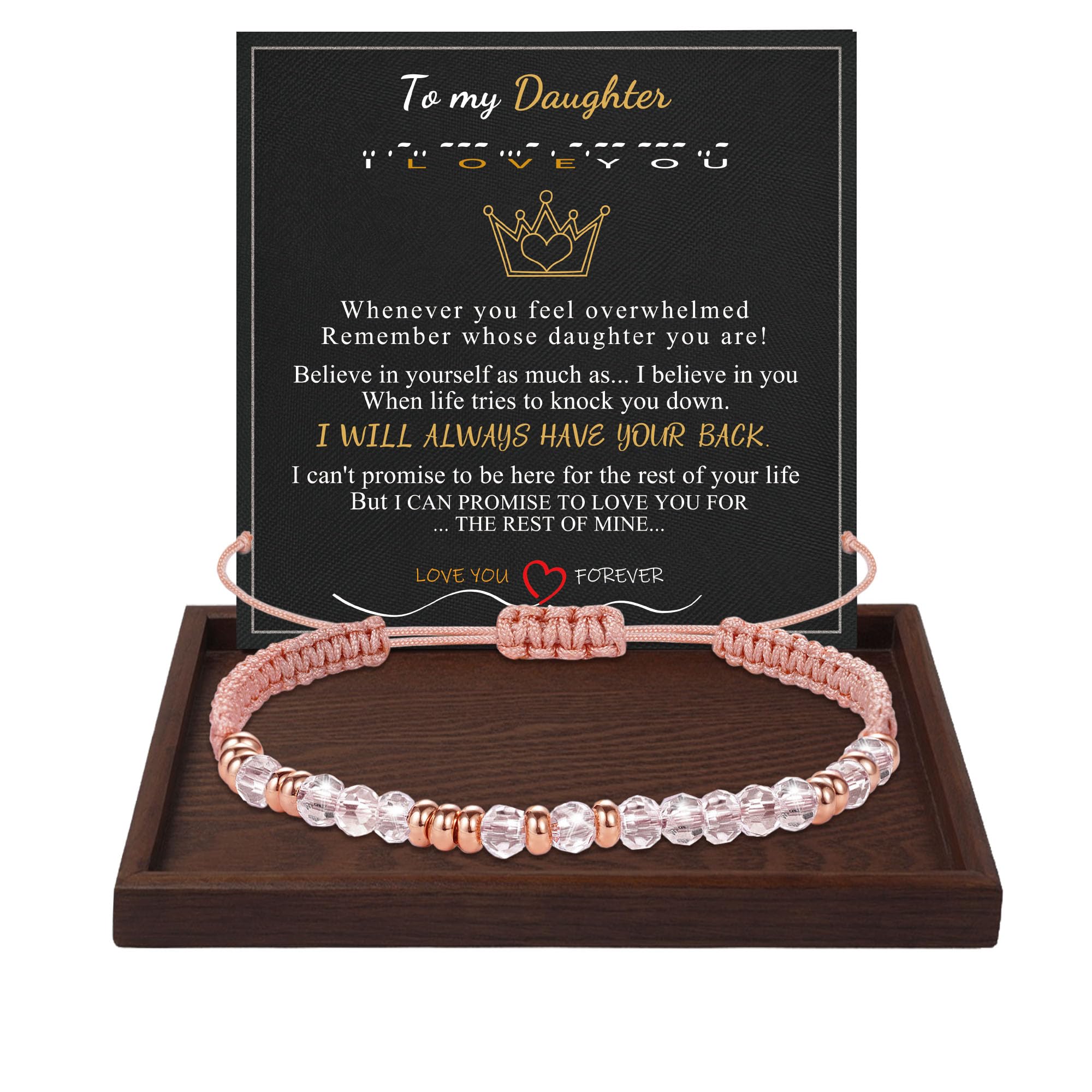 Btysun Morse Code Bracelets for Women - Inspirational Pink Braided Friendship Jewelry - Best Friend Birthday Gifts, High School Graduation Gifts, Christmas Stocking Stuffers for Teens & Moms - Perfect for Everyday Wear, Special Occasions & Meaningful Gifting