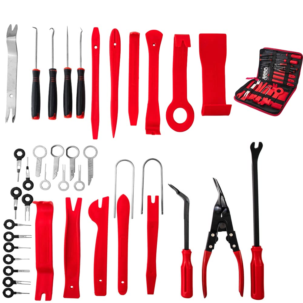 HHLC 39Pcs Auto Trim Removal Tool Kit - Car Panel & Audio Removal Tools with Storage Bag for DIY Auto Repairs