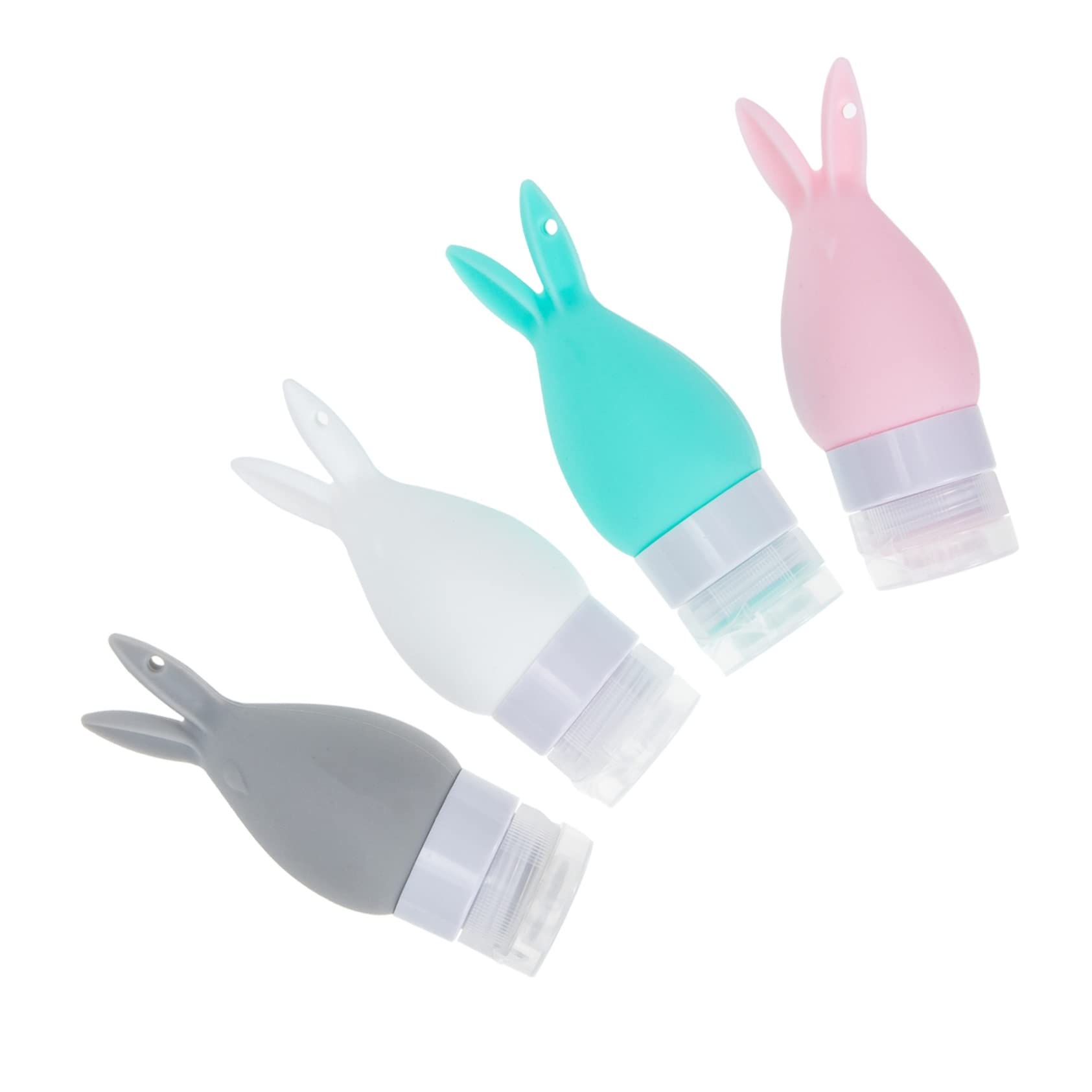 FRCOLOR 4-Pack Travel Shampoo Bottles - Leak-Proof Silicone Squeeze Containers for Shampoo, Lotion & Cream | Portable Refillable Toiletry Bottles for Vacation, Gym & Air Travel