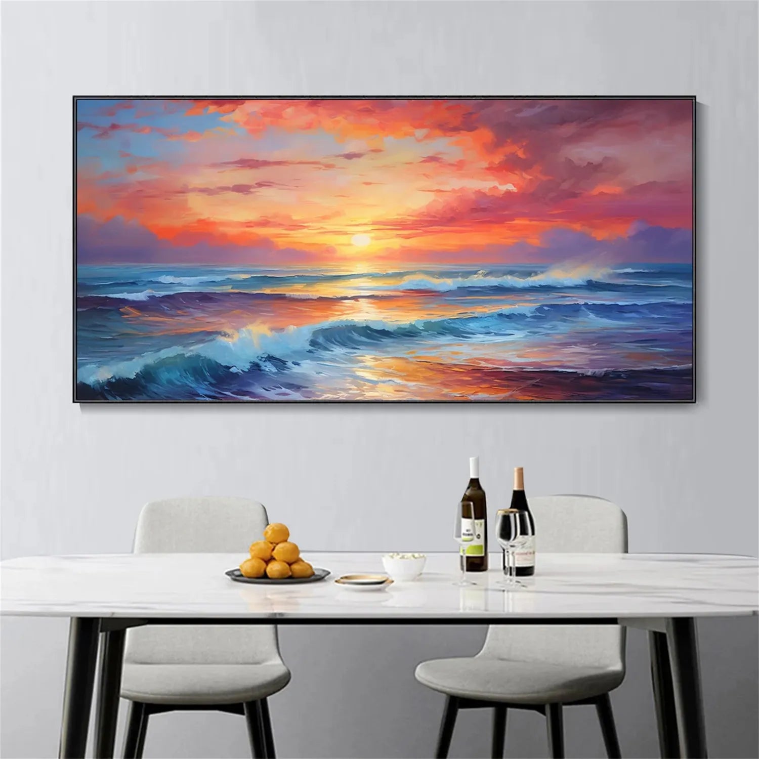 Ocean And Sky Painting #OS 169 - Handmade Canvas Wall Art for Home & Office Decor - Perfect for Living Room, Bedroom or Beach House