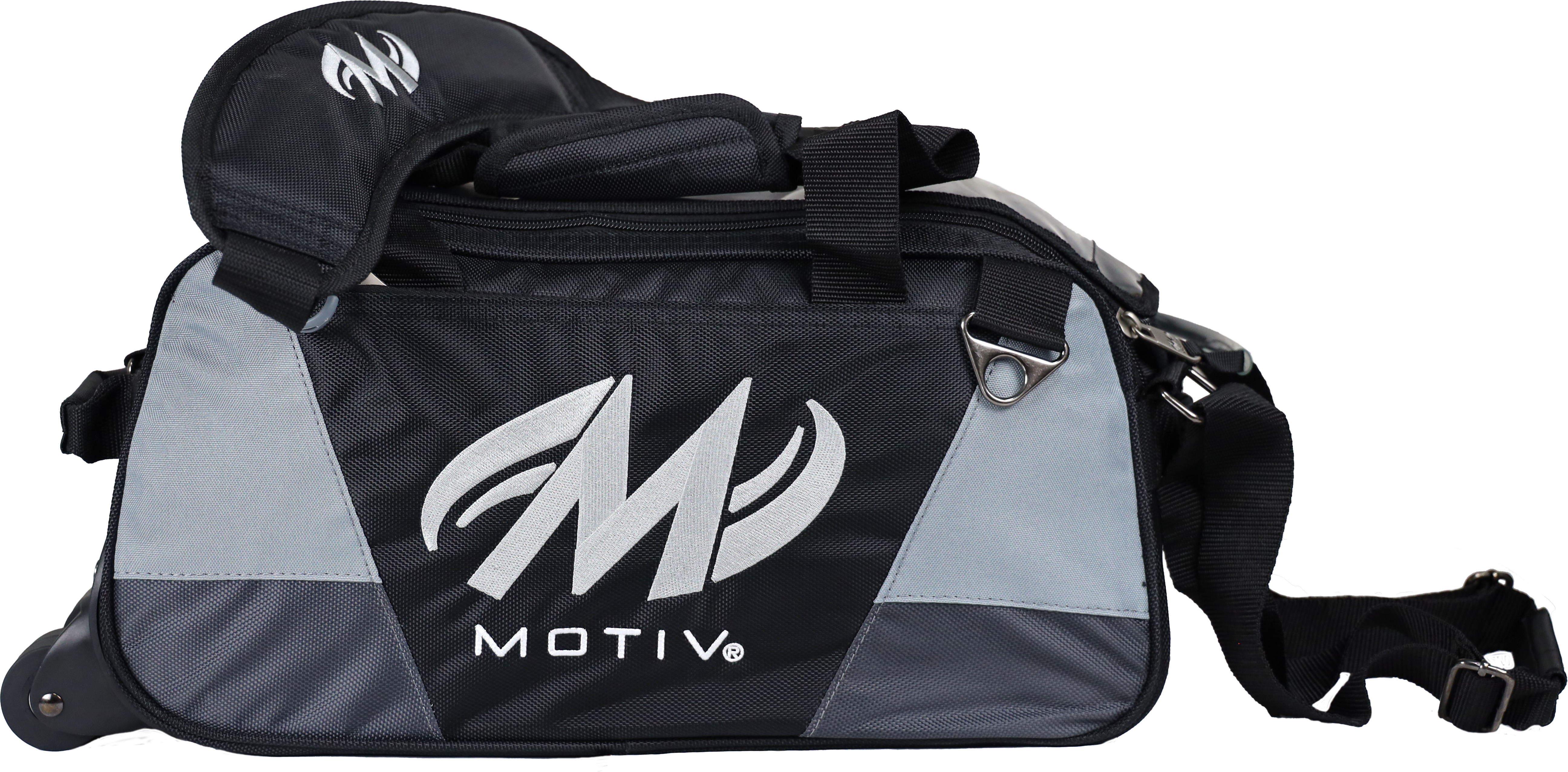 Motiv Ballistix 2 Ball Double Tote Covert Black Bowling Bag - Durable Bowling Accessory for League Play & Tournament Travel
