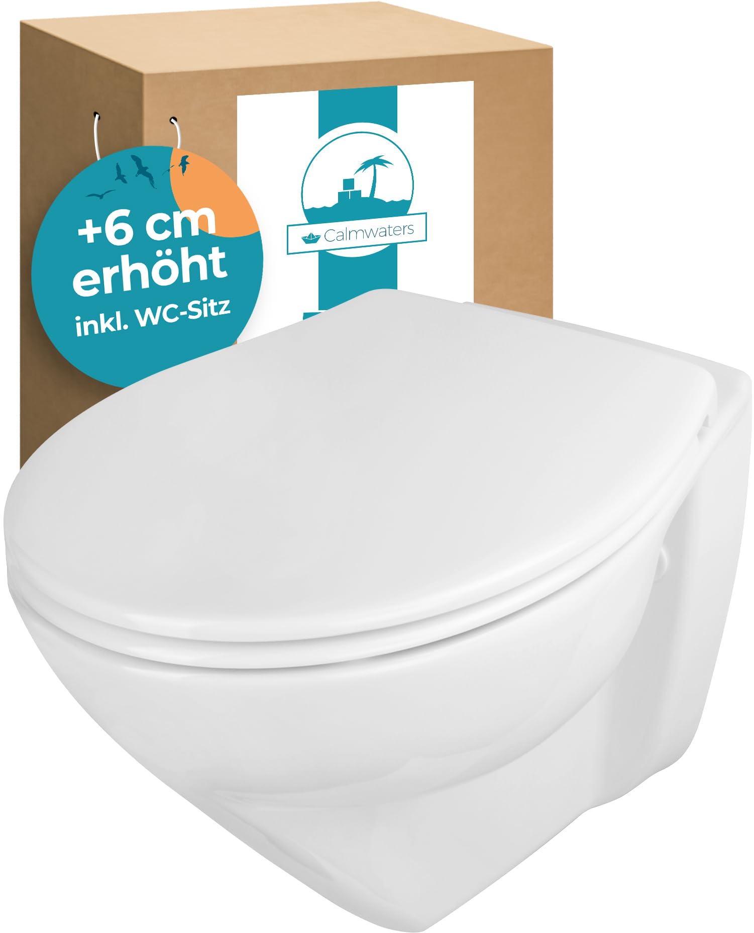 Adjustable Height Standing Toilet for Elderly & Disabled - White/Beige Bathroom Safety Commode with Handles - Ideal for Seniors, Post-Surgery Recovery & Home Care Use