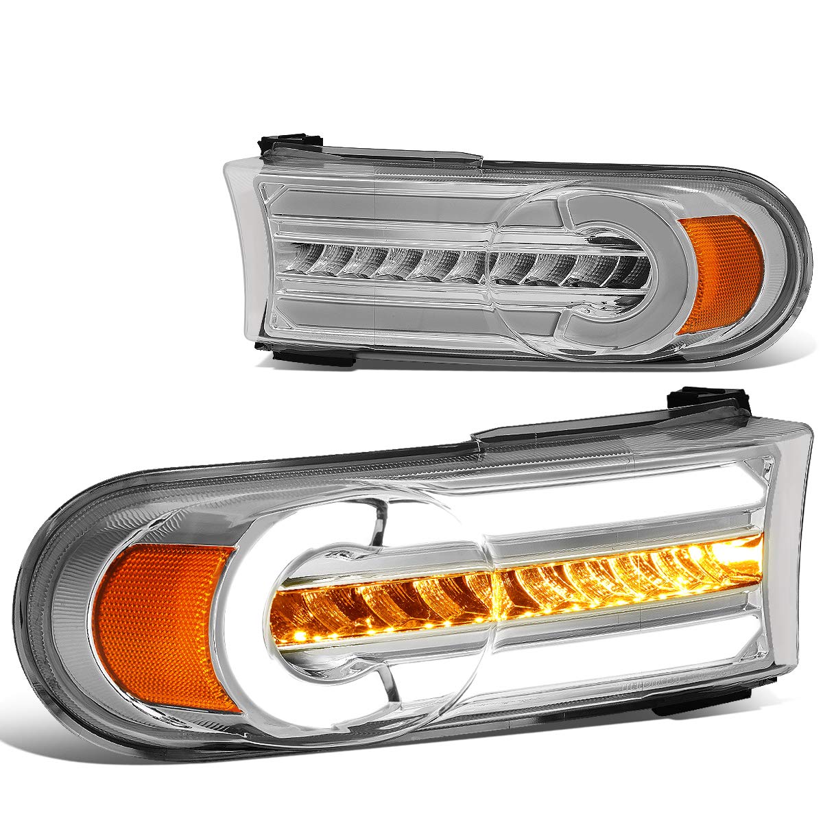 Auto Dynasty LED DRL Bar with Sequential Turn Signal - Chrome Front Bumper Lights for Toyota FJ Cruiser 2007-2014 (Driver & Passenger Side) | Upgrade Your Off-Road Vehicle Lighting for Better Visibility and Style