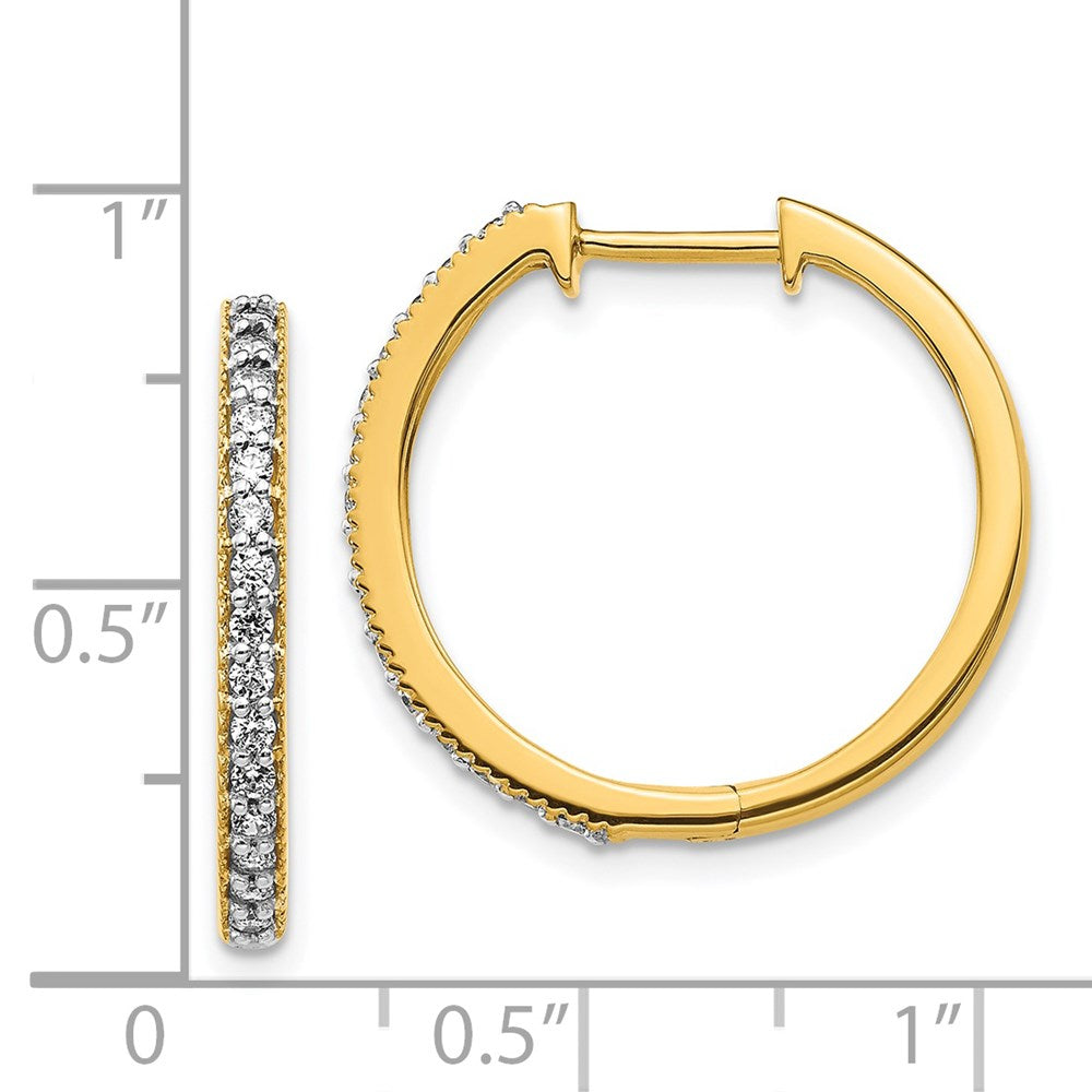 14K Gold Diamond Milgrain Hinged Hoop Earrings - EM4273 036 YA | Elegant Dangle Earrings for Women, Perfect for Weddings, Parties & Special Occasions