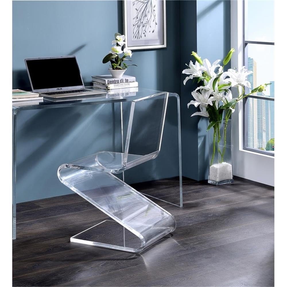 Progressive Furniture A La Carte Clear Acrylic Z-Shaped Modern Chair - Perfect for Dining Room, Office, and Contemporary Home Decor
