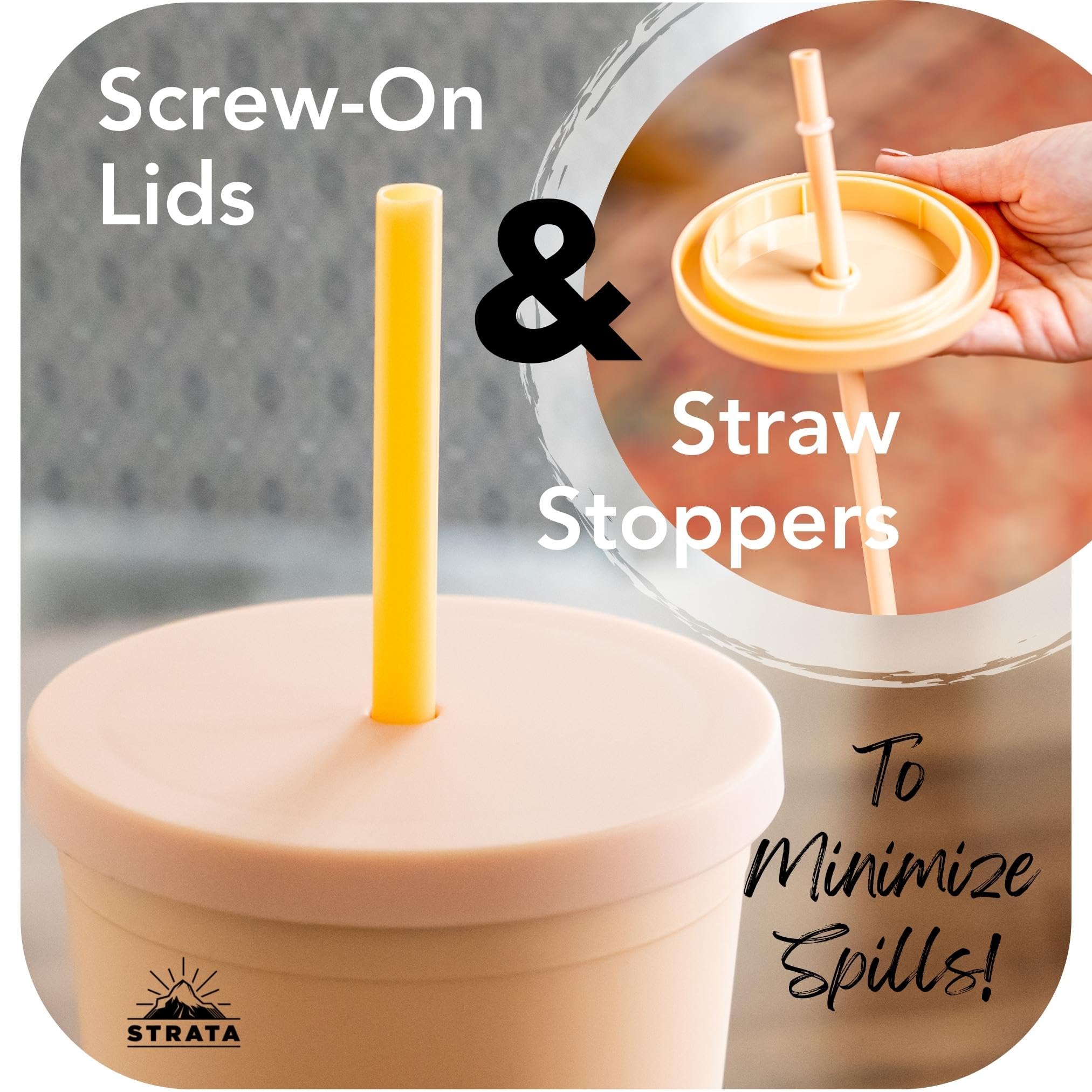 STRATA CUPS 22 oz Acrylic Tumbler with Lid & Straw - Set of 4 Pastel Colored Double Wall Insulated Cups, BPA-Free Plastic Tumblers with Free Straw Cleaner - Perfect for Vinyl Projects, Summer Drinks, Office Use & Gift Giving