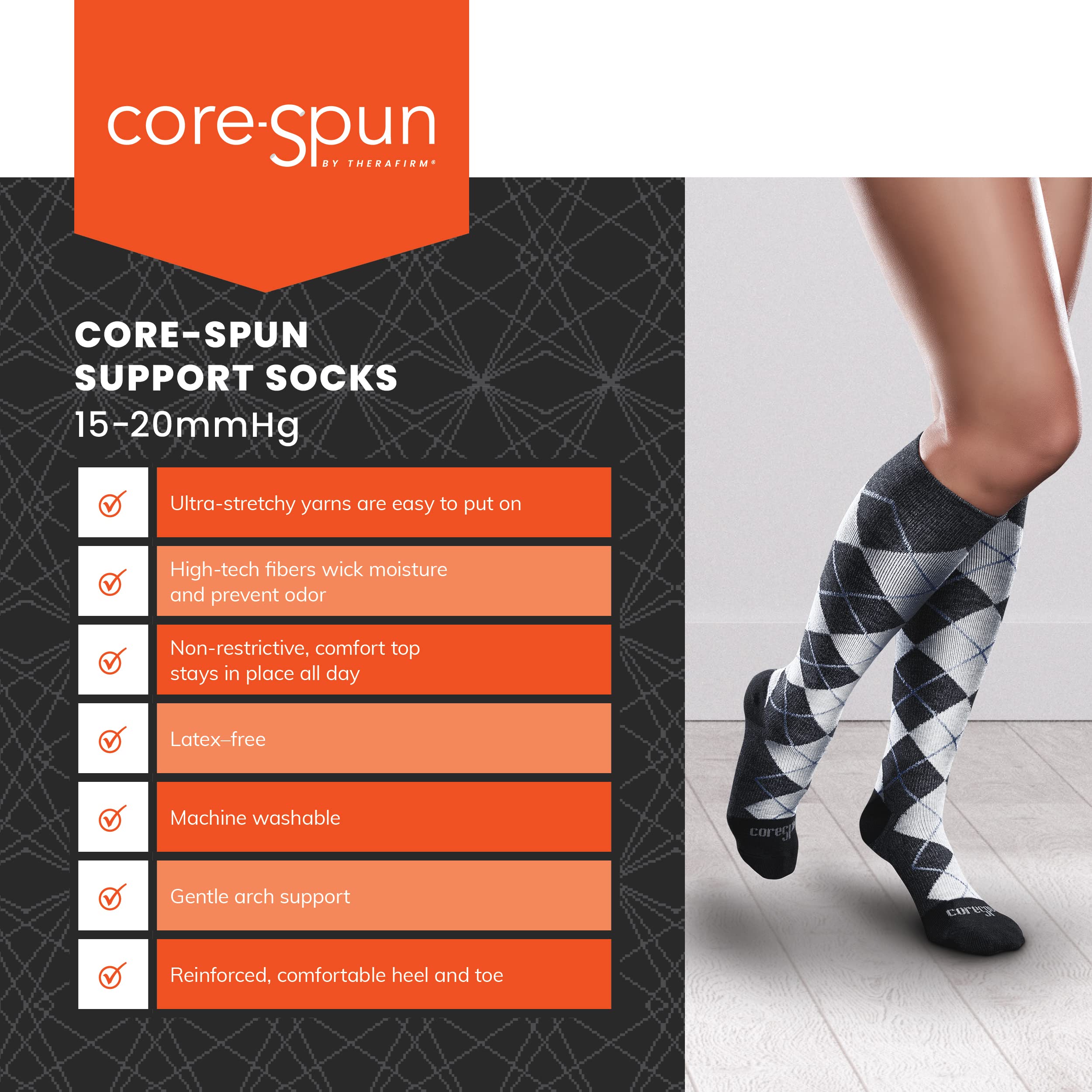 15-20mmHg Mild Graduated Compression Socks for Men & Women - Knee High Support Stockings (2-Pack) - Ideal for Running, Travel & Varicose Vein Relief