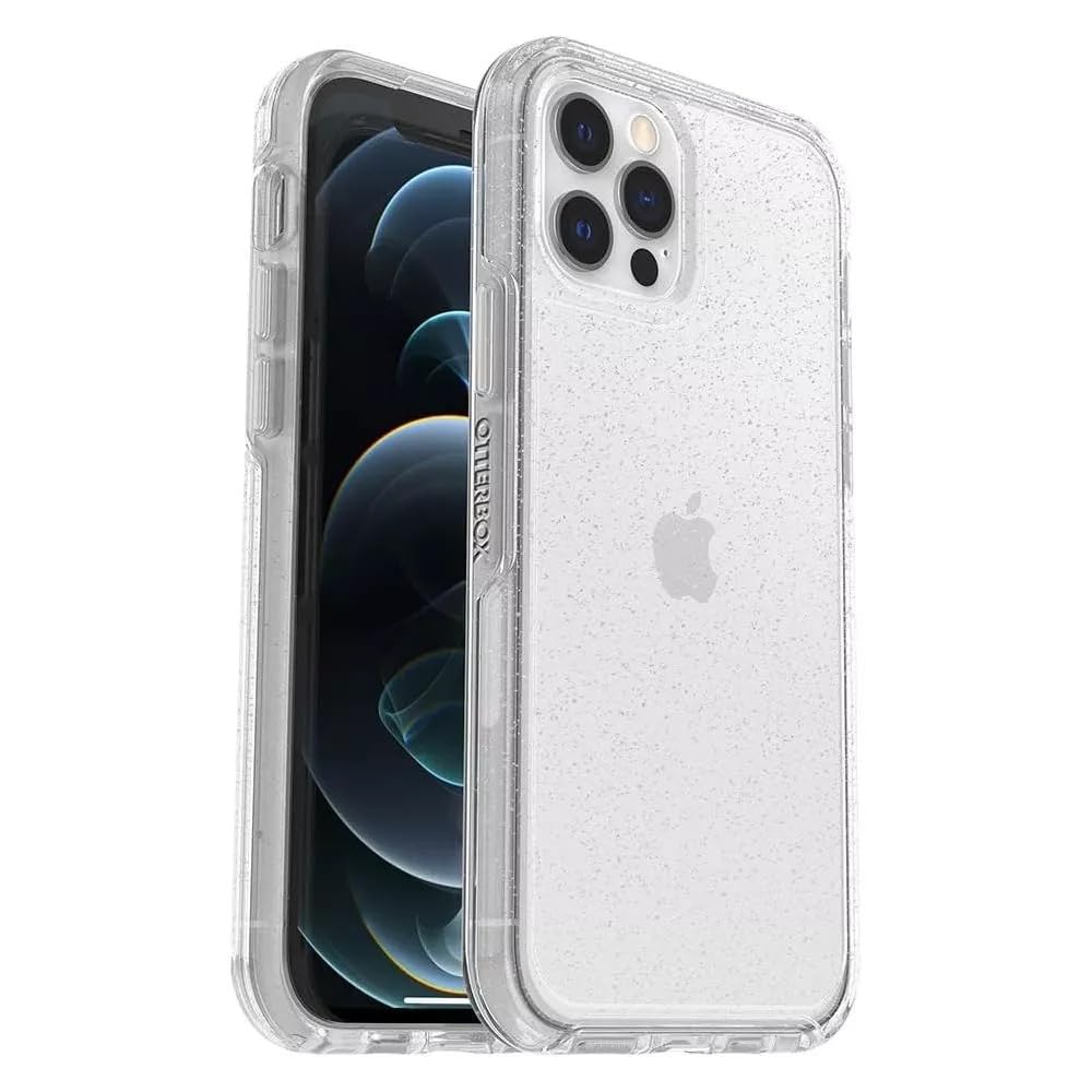 OtterBox Symmetry Series Case for iPhone 12 & iPhone 12 Pro - Stardust (Silver Flake/Clear) | Ultra-Sleek Protective Cover with Wireless Charging Compatibility & Raised Edges for Camera/Screen Protection | Perfect for Everyday Use, Travel & Outdoor Activities